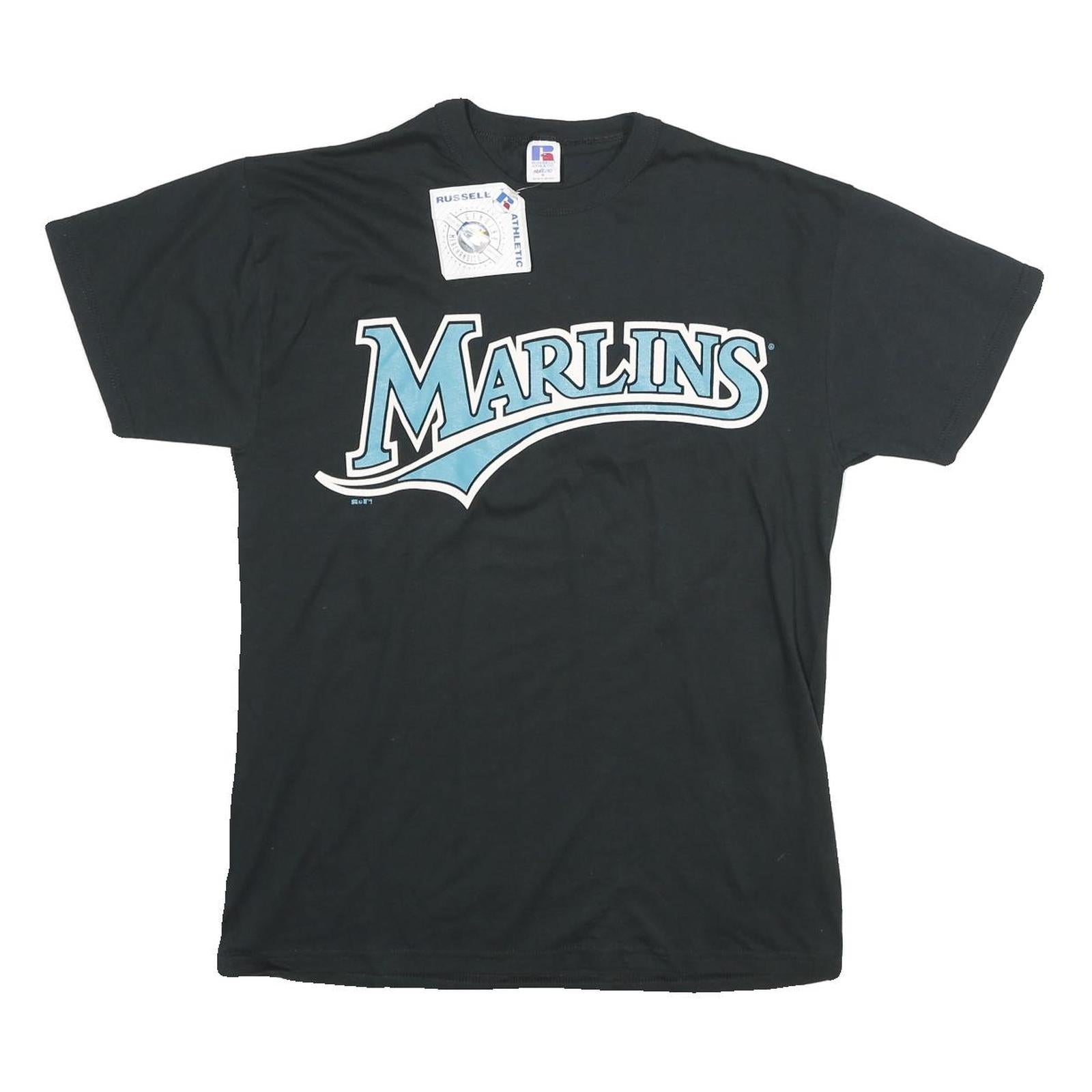 Buy RUSSELL ATHLETIC Mens Black Marlins Graphic T-Shirt M Short Sleeve Crew Neck Refurbished - $38.99 RUSSELL ATHLETIC Mens Black Marlins Graphic T-Shirt M Short Sleeve Crew Neck Refurbished - N/A refurbished available on Cerqular