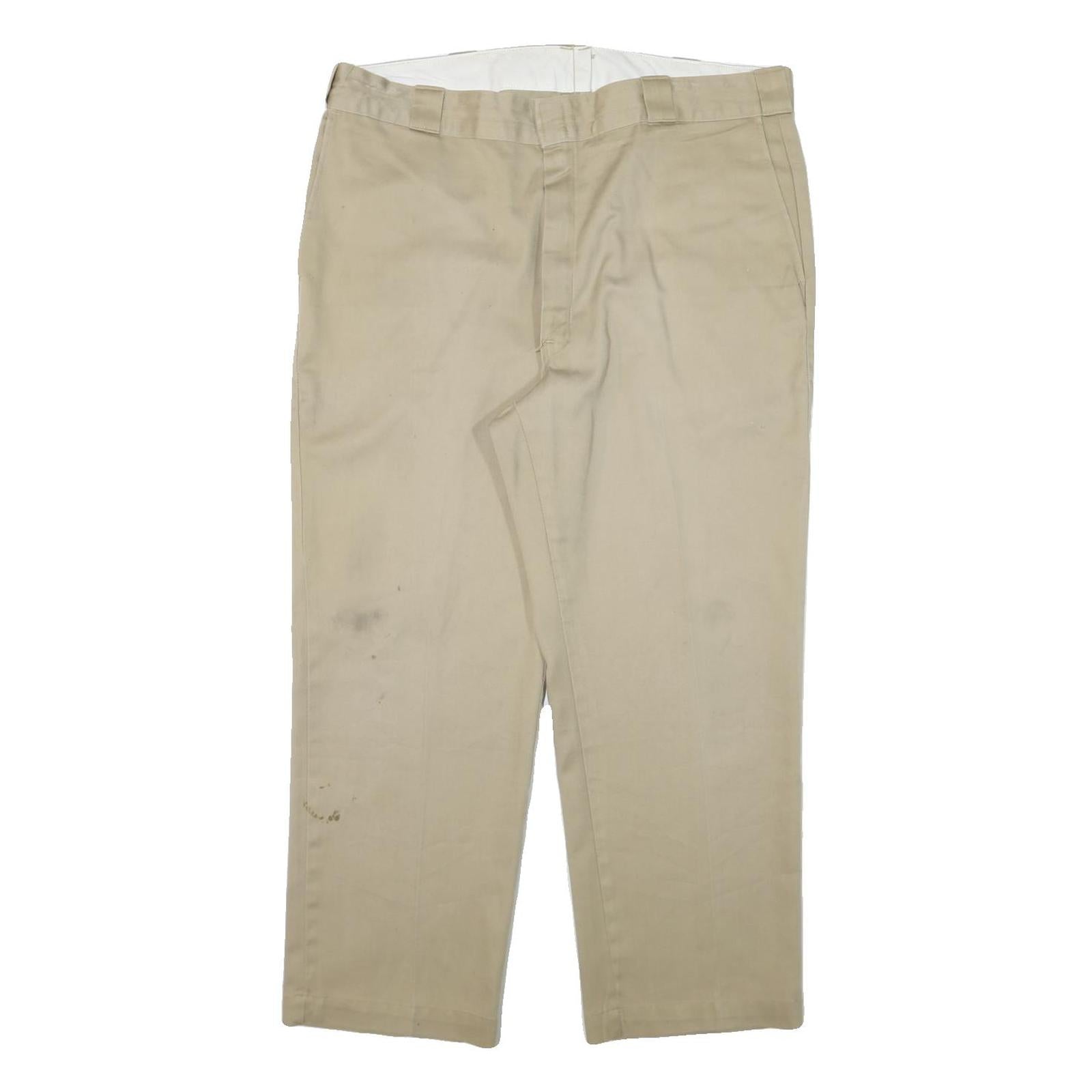 DICKIES Mens Regular Fit Beige Cotton Blend Trousers W38 L26 Zip Closure Classic Refurbished - N/A refurbished available on Cerqular