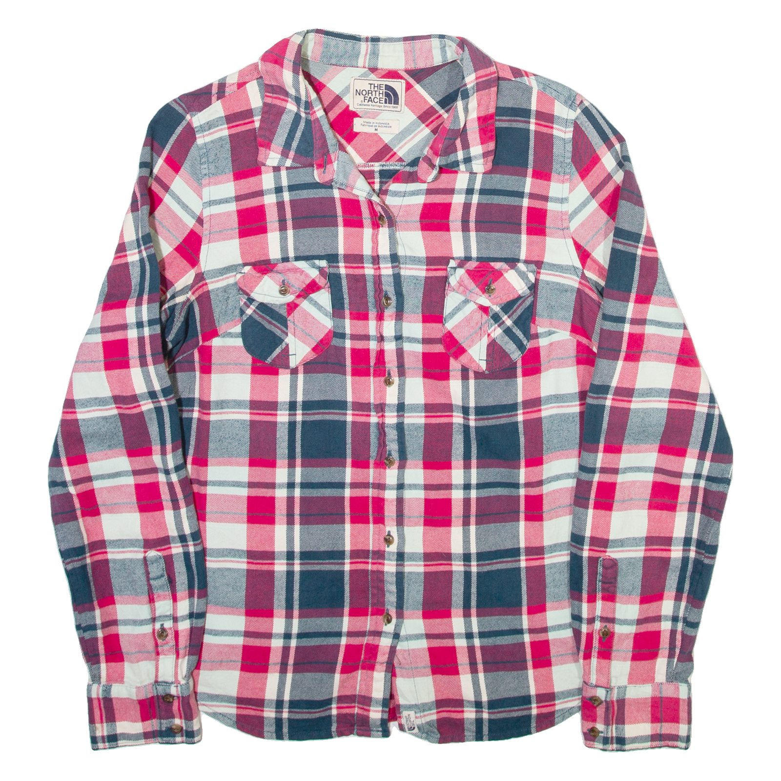 THE NORTH FACE Womens Shirt Pink Check Long Sleeve M Refurbished - N/A refurbished available on Cerqular