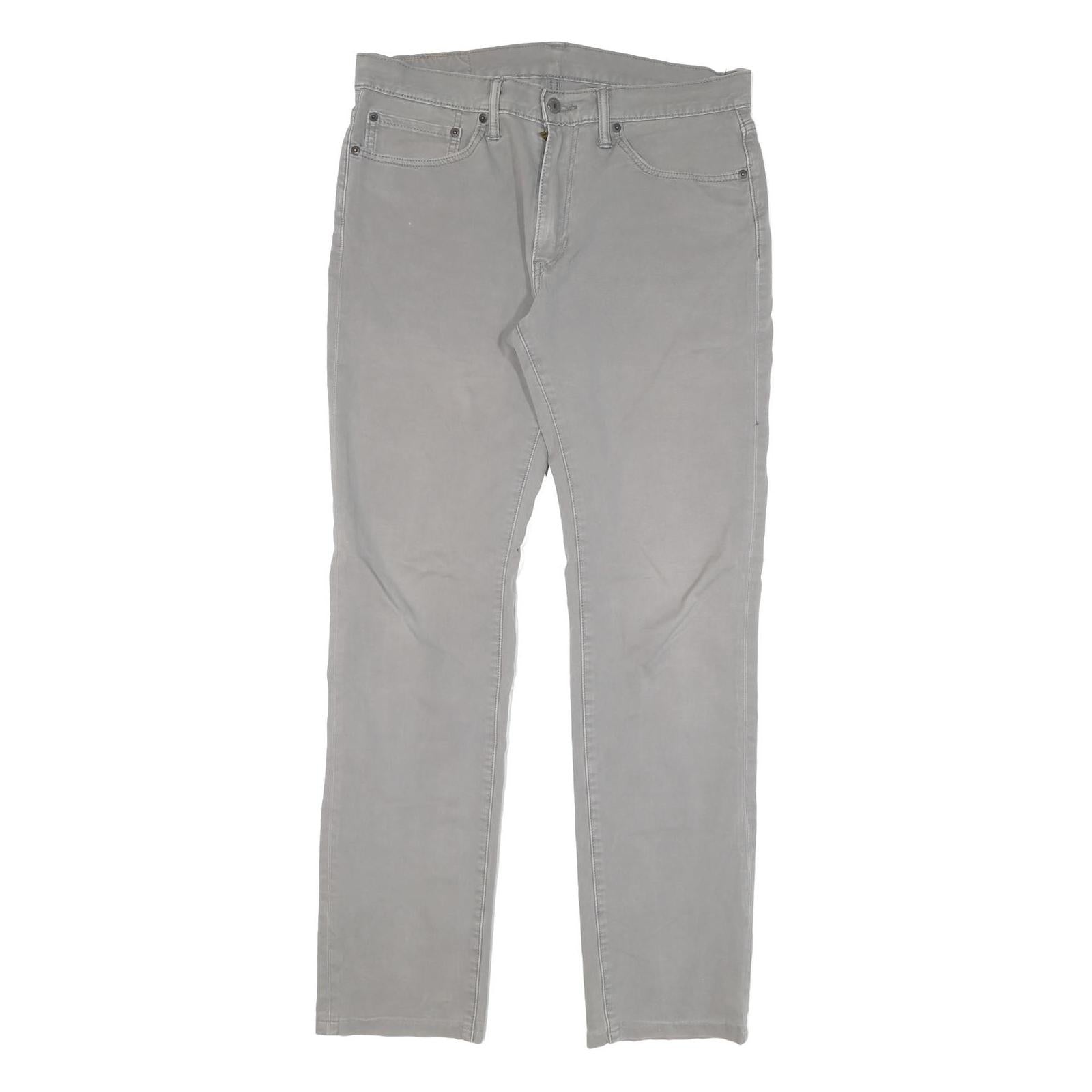 LEVI'S Mens Slim Grey Cotton Blend Trousers W34 L31 Zip Closure Stylish Fit Refurbished - N/A refurbished available on Cerqular