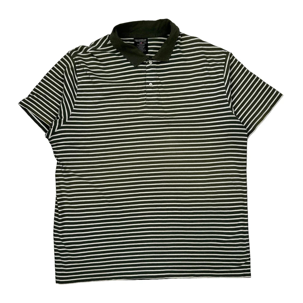 Ralph Lauren Striped Polo Shirt - 2XL Green Cotton Refurbished - Thrifted (note: this is a term often used to describe second- refurbished available on Cerqular