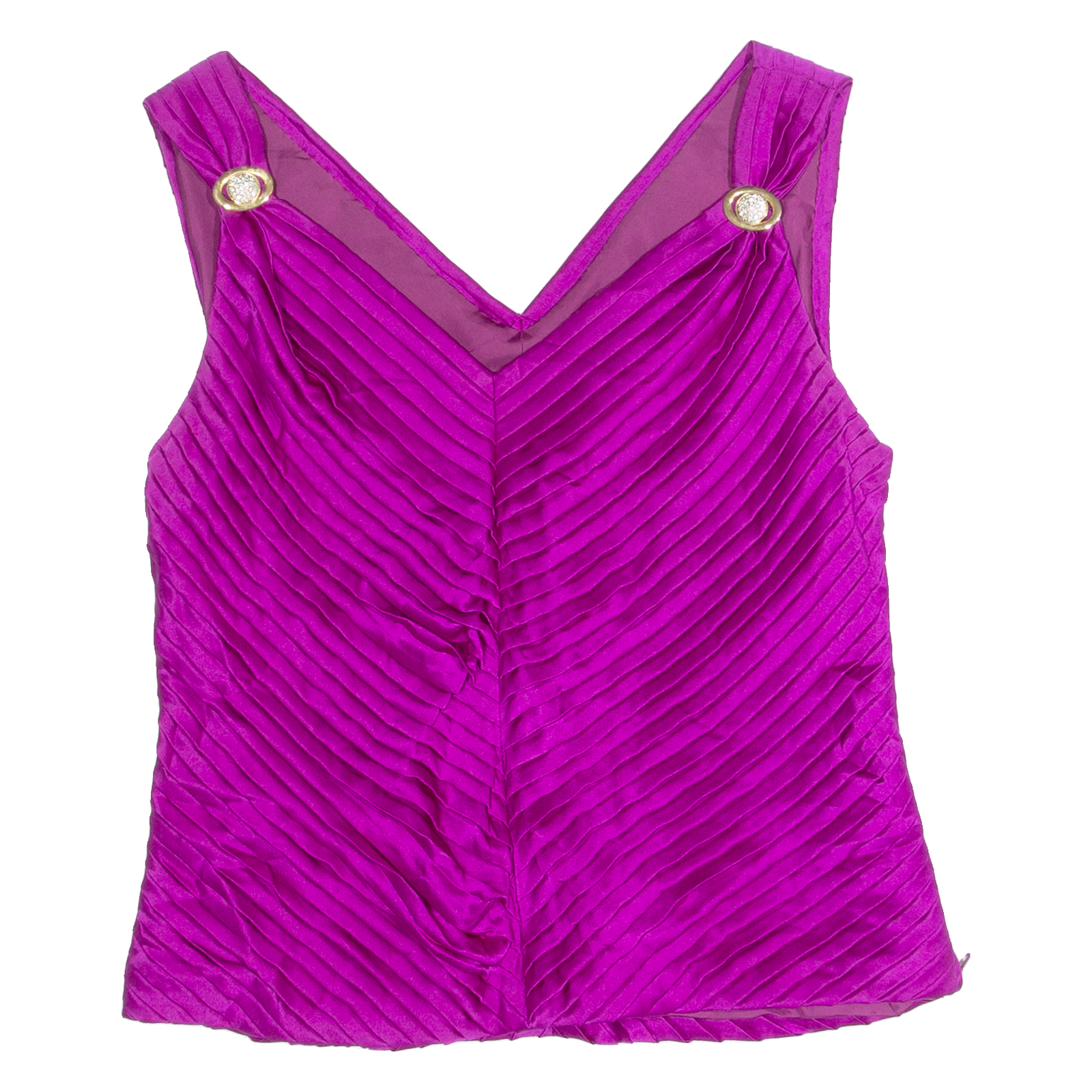 Frill Womens Blouse Vest Purple V-Neck Sleeveless S Refurbished - N/A refurbished available on Cerqular