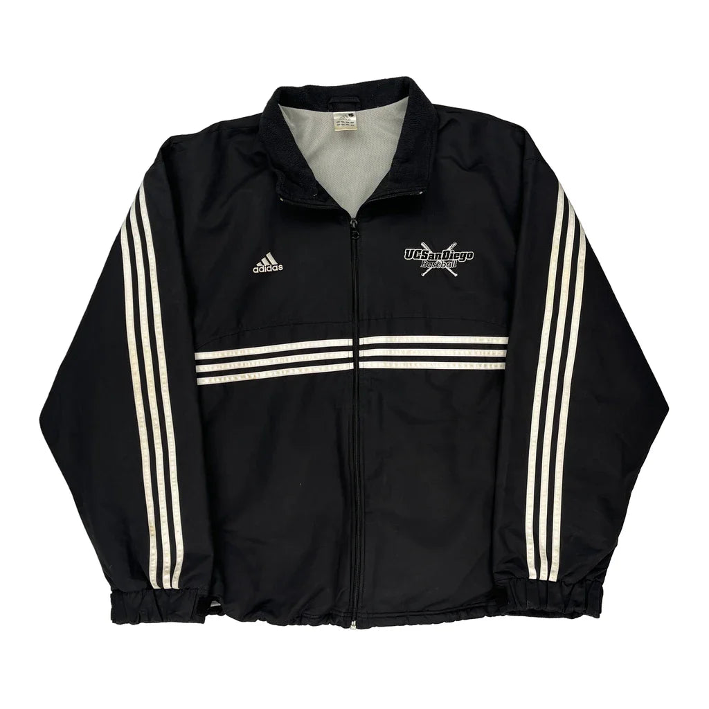 Uc San Diego Baseball Adidas Jacket - XL Black Polyester Refurbished - Thrifted (note: this is a term often used to describe second- refurbished available on Cerqular