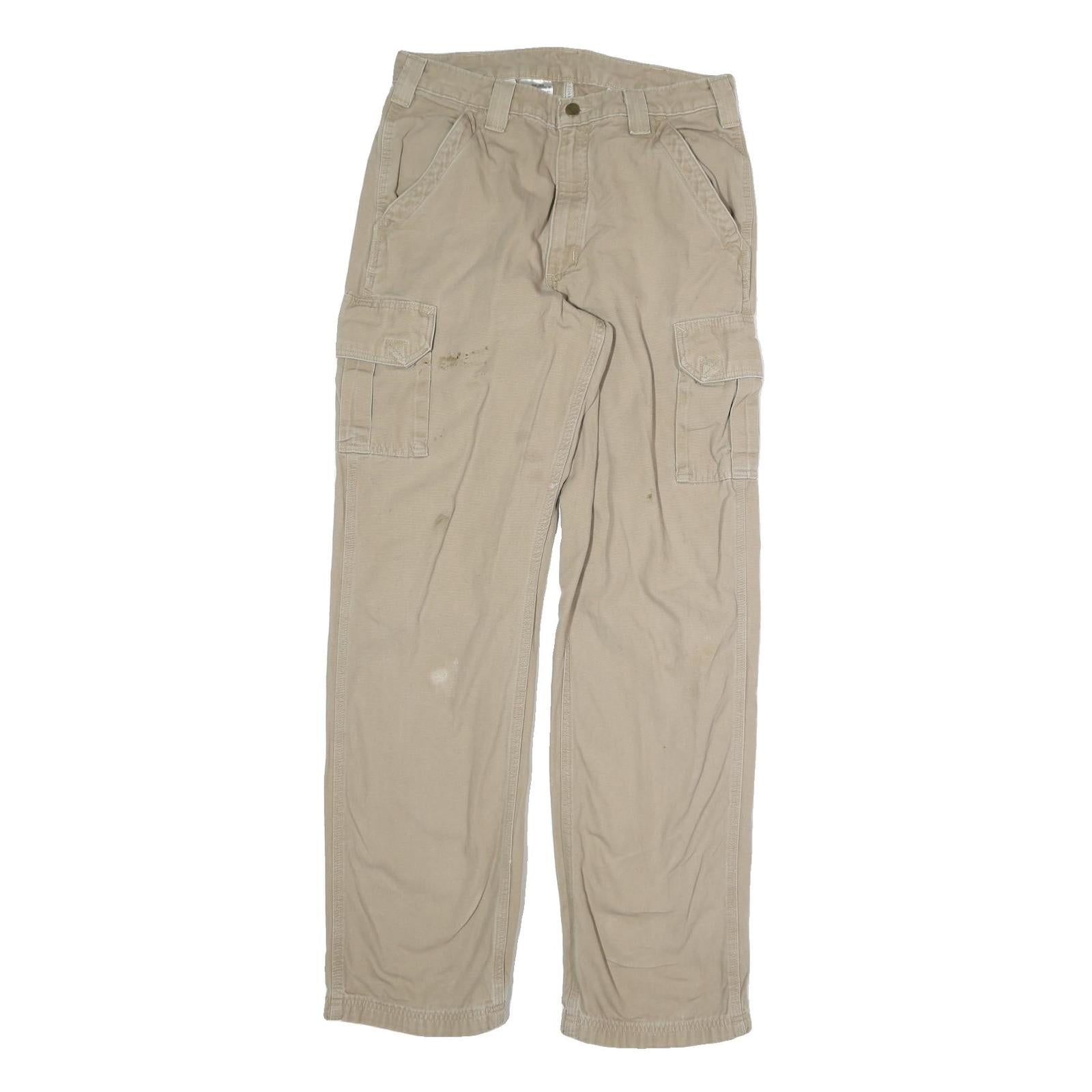 CARHARTT Mens Cotton Beige Regular Straight Trousers W30 L31 Casual Workwear Refurbished - N/A refurbished available on Cerqular