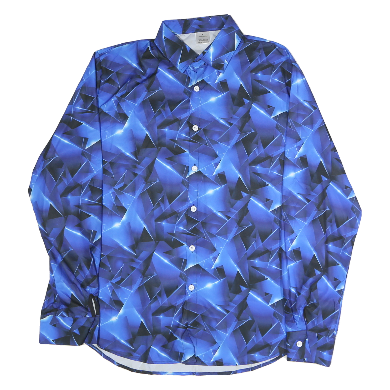 Buy Mens Blue & Black Abstract Pattern Polyester Shirt M Stylish Modern Fit Refurbished - $15.59 Mens Blue & Black Abstract Pattern Polyester Shirt M Stylish Modern Fit Refurbished - N/A refurbished available on Cerqular