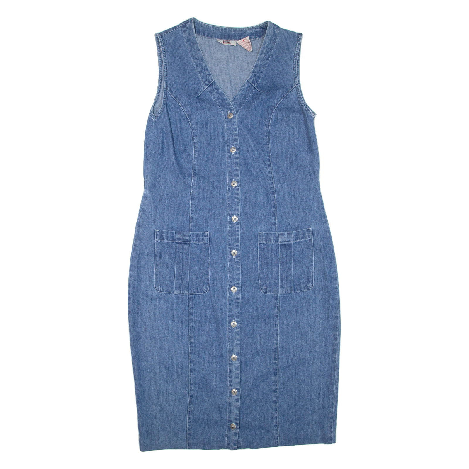 FADED GLORY Womens Day Dress Blue Denim Sleeveless Knee Length L Refurbished - N/A refurbished available on Cerqular