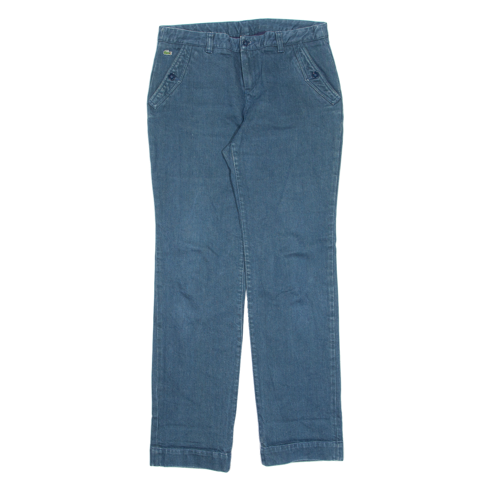 LACOSTE Womens Jeans Blue Regular Straight 90s W32 L34 Refurbished - N/A refurbished available on Cerqular