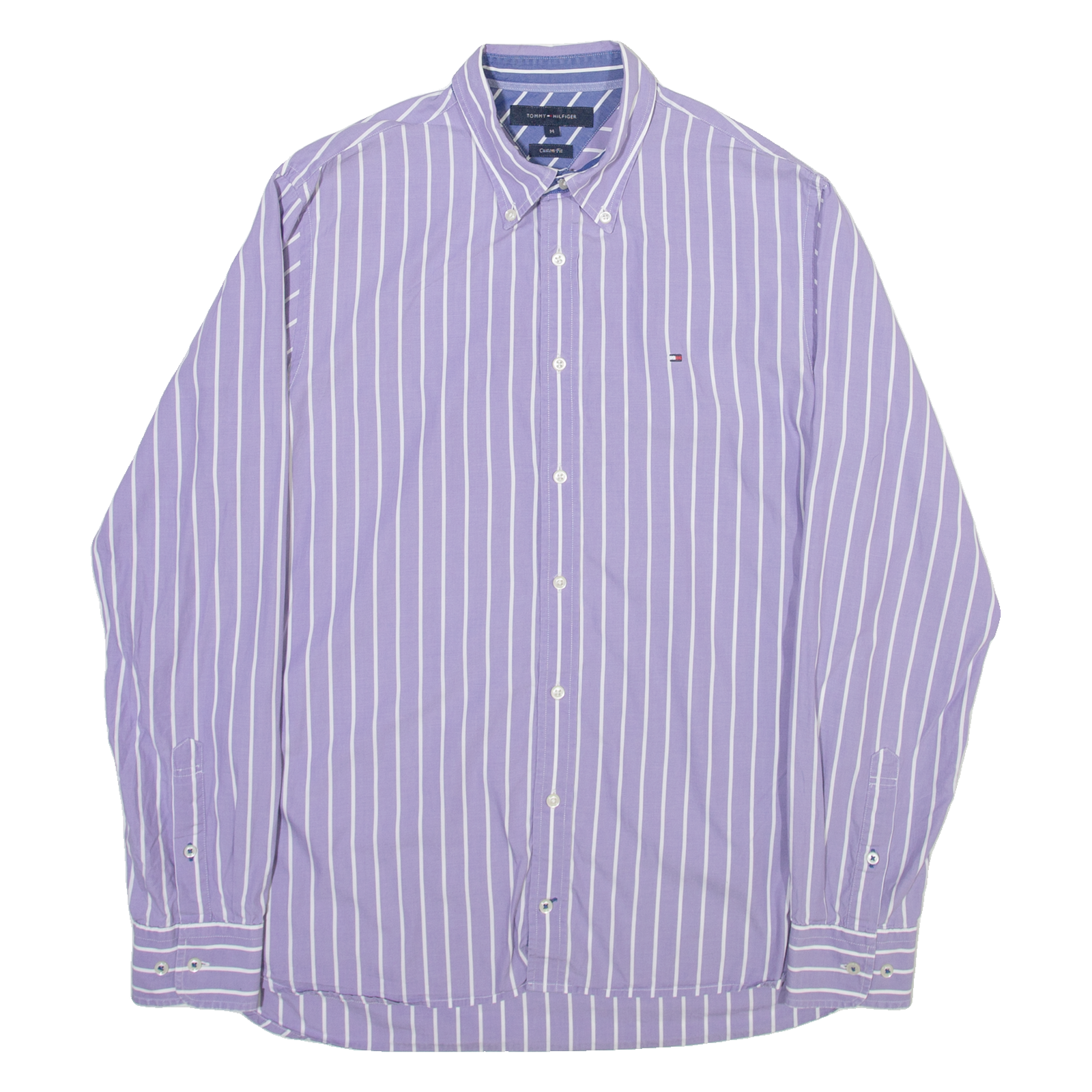 TOMMY HILFIGER Mens Shirt Purple Striped Long Sleeve M Refurbished - N/A refurbished available on Cerqular