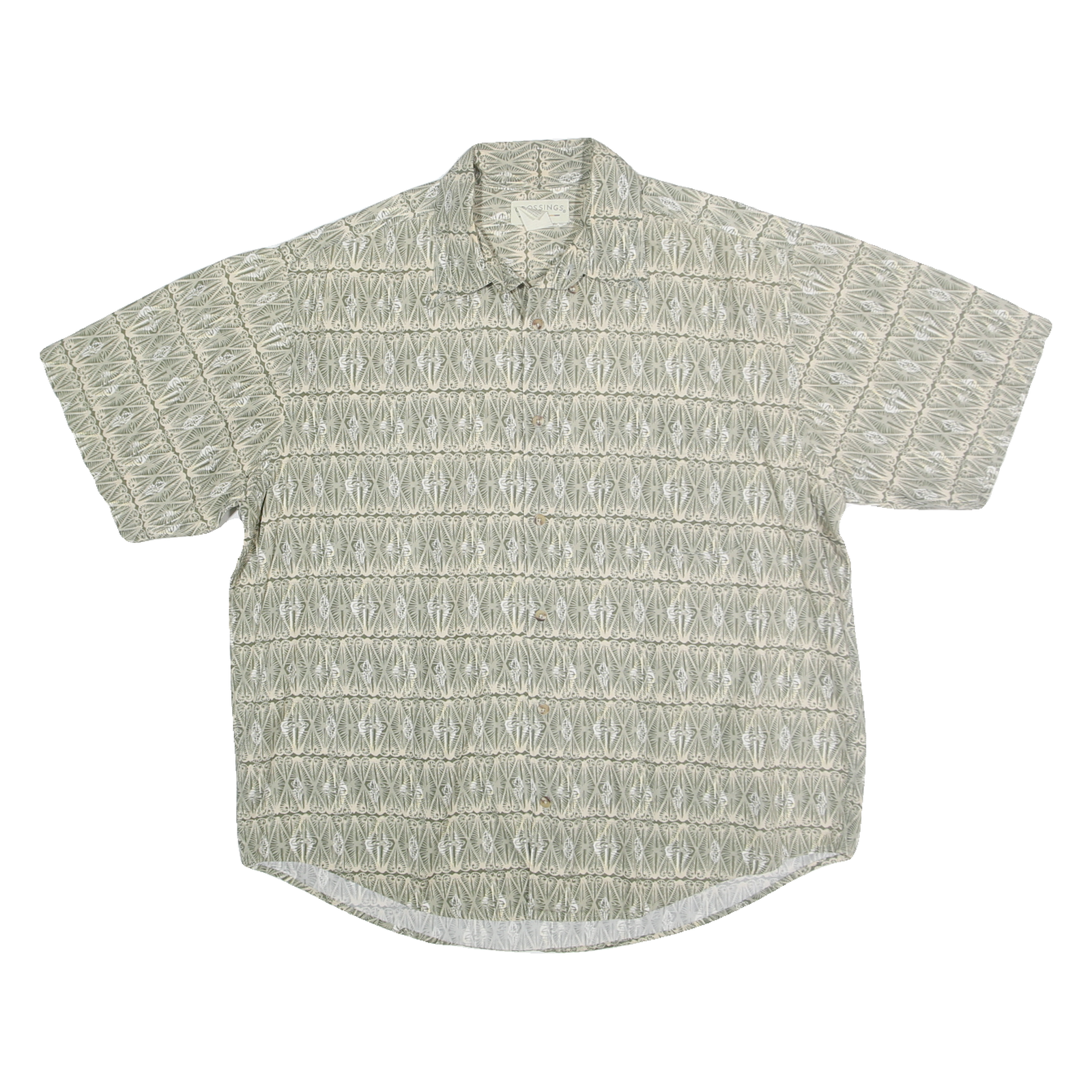 Buy CROSSINGS Mens Green & Cream Pattern Cotton Shirt L Short Sleeve Button Collar Refurbished - $16.89 CROSSINGS Mens Green & Cream Pattern Cotton Shirt L Short Sleeve Button Collar Refurbished - N/A refurbished available on Cerqular