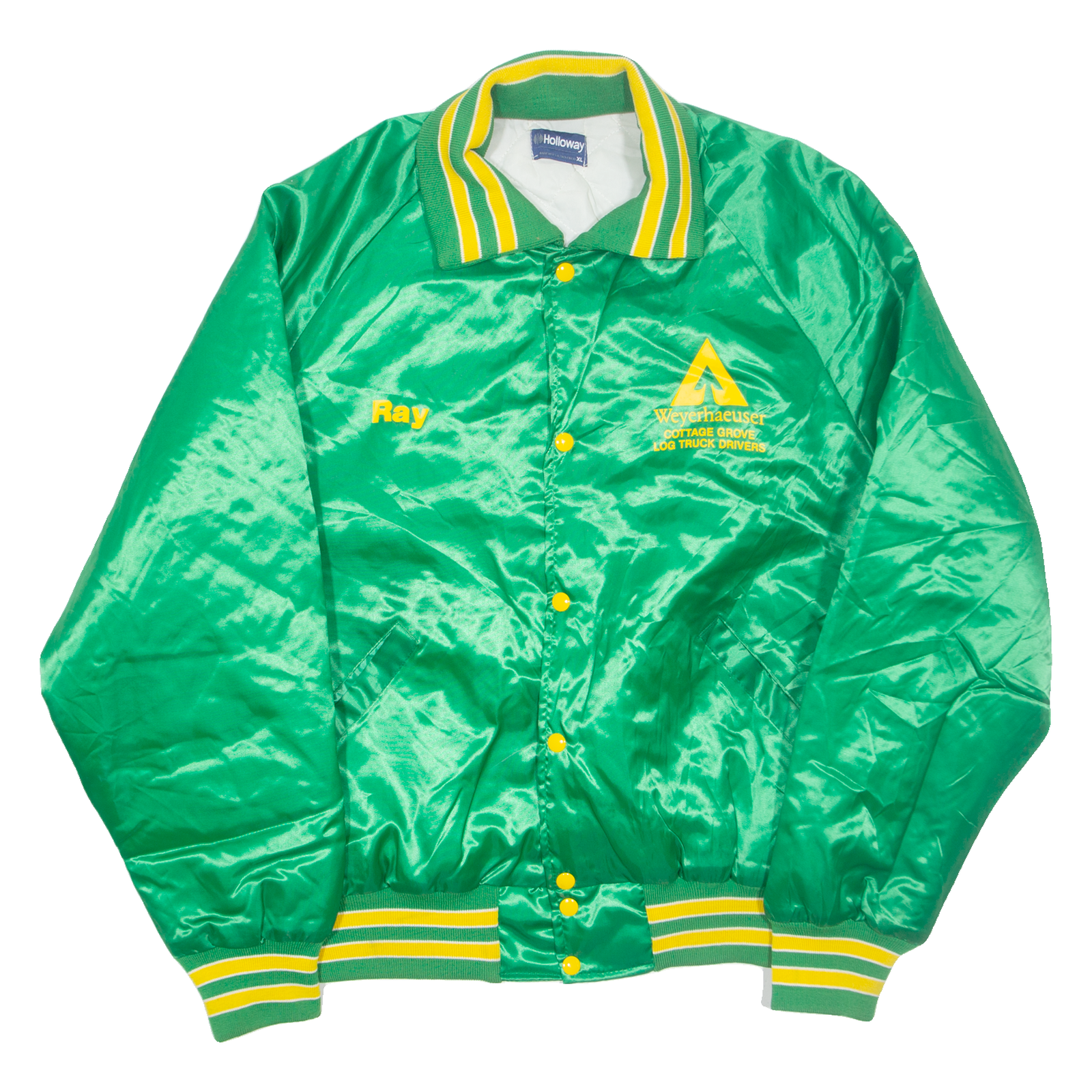 HOLLOWAY Mens Workwear Jacket Green Nylon XL Refurbished - N/A refurbished available on Cerqular