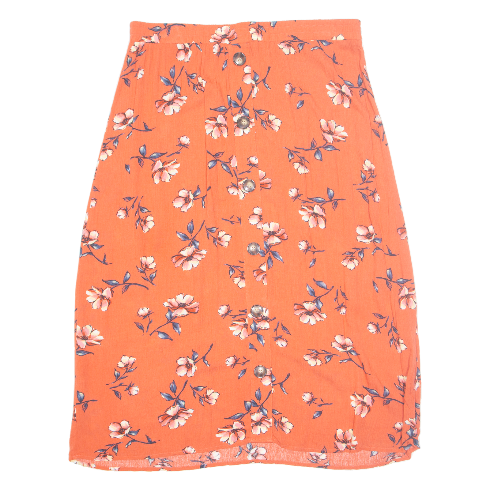 APT.9 Womens A-Line Skirt Orange Midi Floral L Refurbished - N/A refurbished available on Cerqular