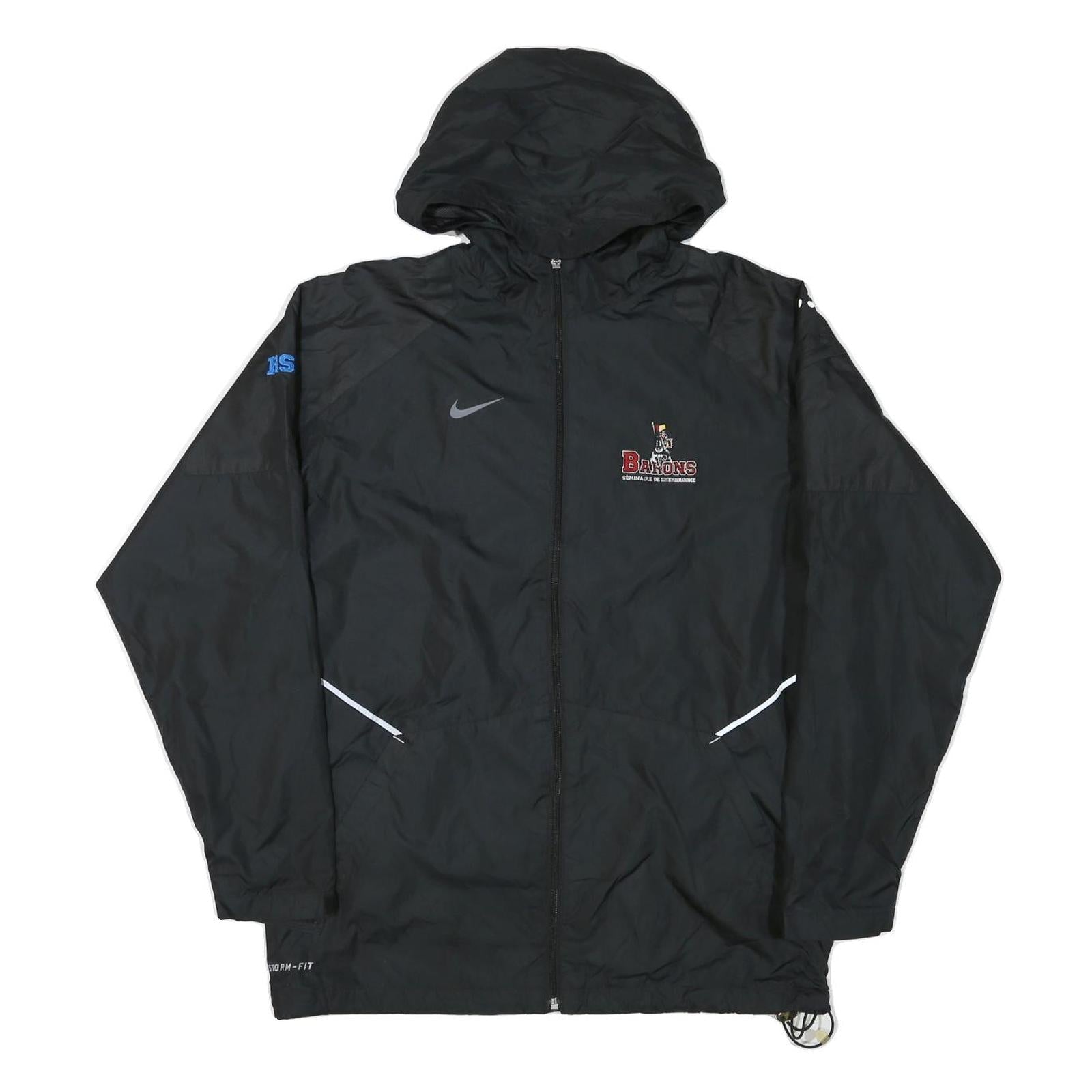 NIKE Mens Black Barons Track Jacket M Polyester Blend Zip Hooded Plain Sport Refurbished - N/A refurbished available on Cerqular