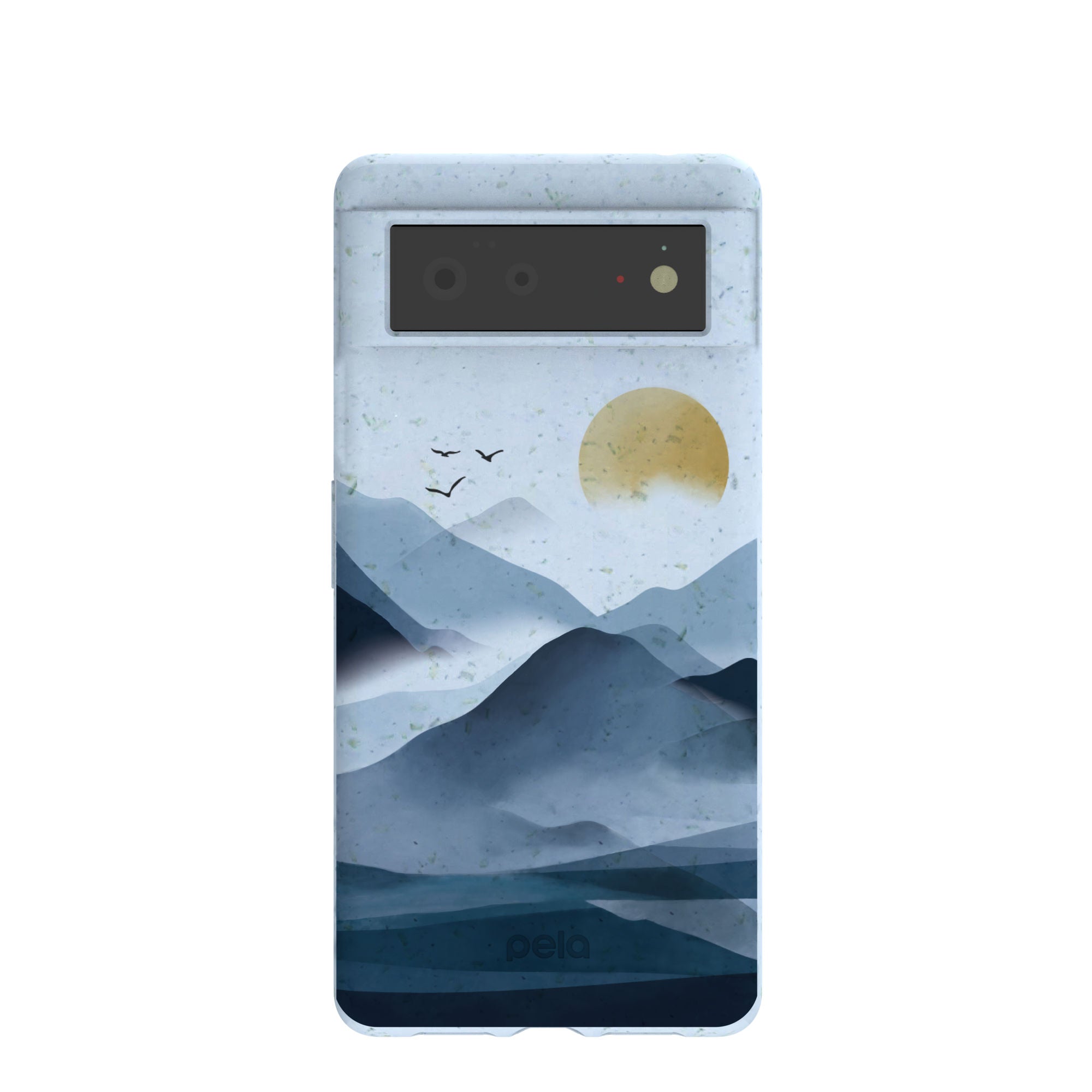 Powder Blue Misty Mountains Google Pixel 6 Case Refurbished - Pela Case refurbished available on Cerqular