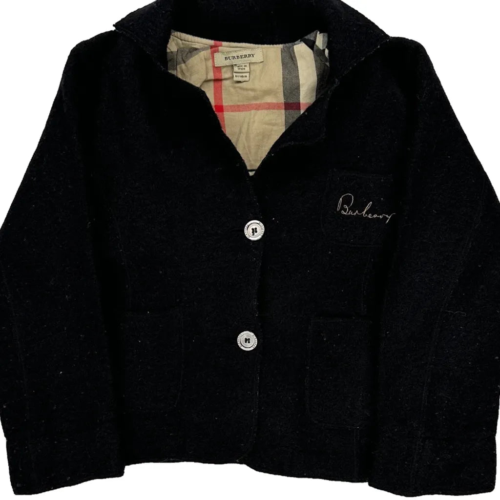 Buy Age 6 Burberry Jacket - Small Black Wool Refurbished - $52.25 Age 6 Burberry Jacket - Small Black Wool Refurbished - Thrifted (note: this is a term often used to describe second- refurbished available on Cerqular