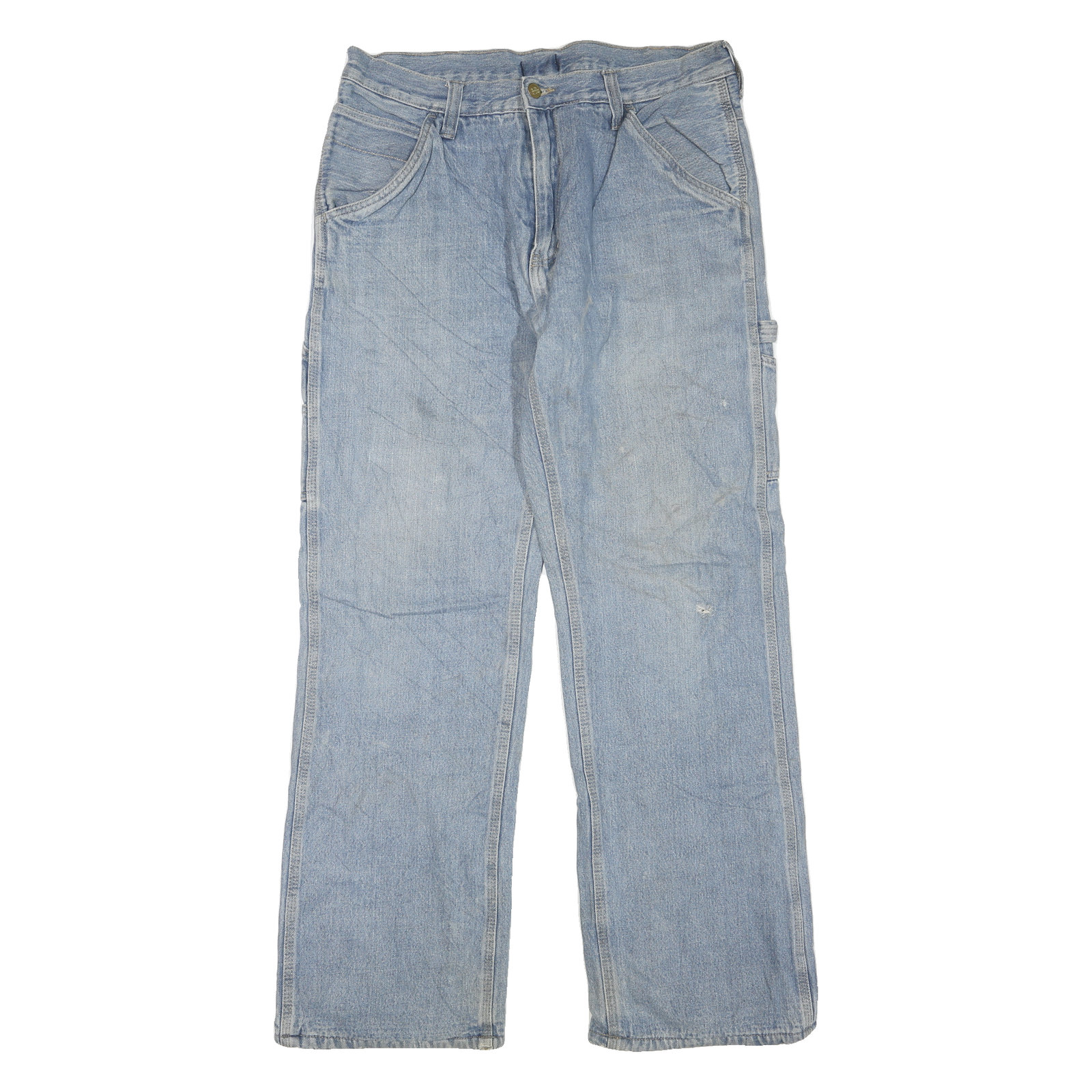 DICKIES Mens Blue Regular Straight Denim Light W34 L32 Zip Cotton Blend Work Refurbished - N/A refurbished available on Cerqular