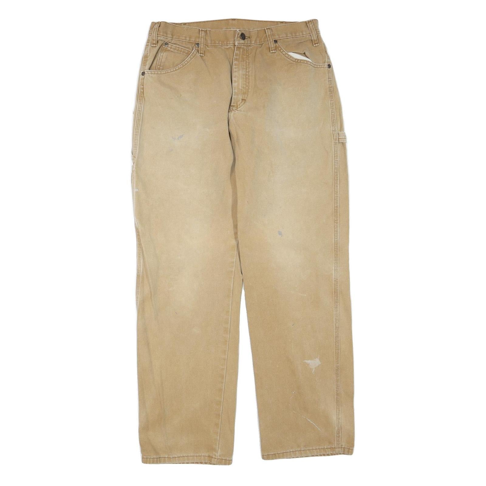 DICKIES Mens Jeans Beige Regular Straight Denim W34 L34 Workwear Cotton Blend Refurbished - N/A refurbished available on Cerqular