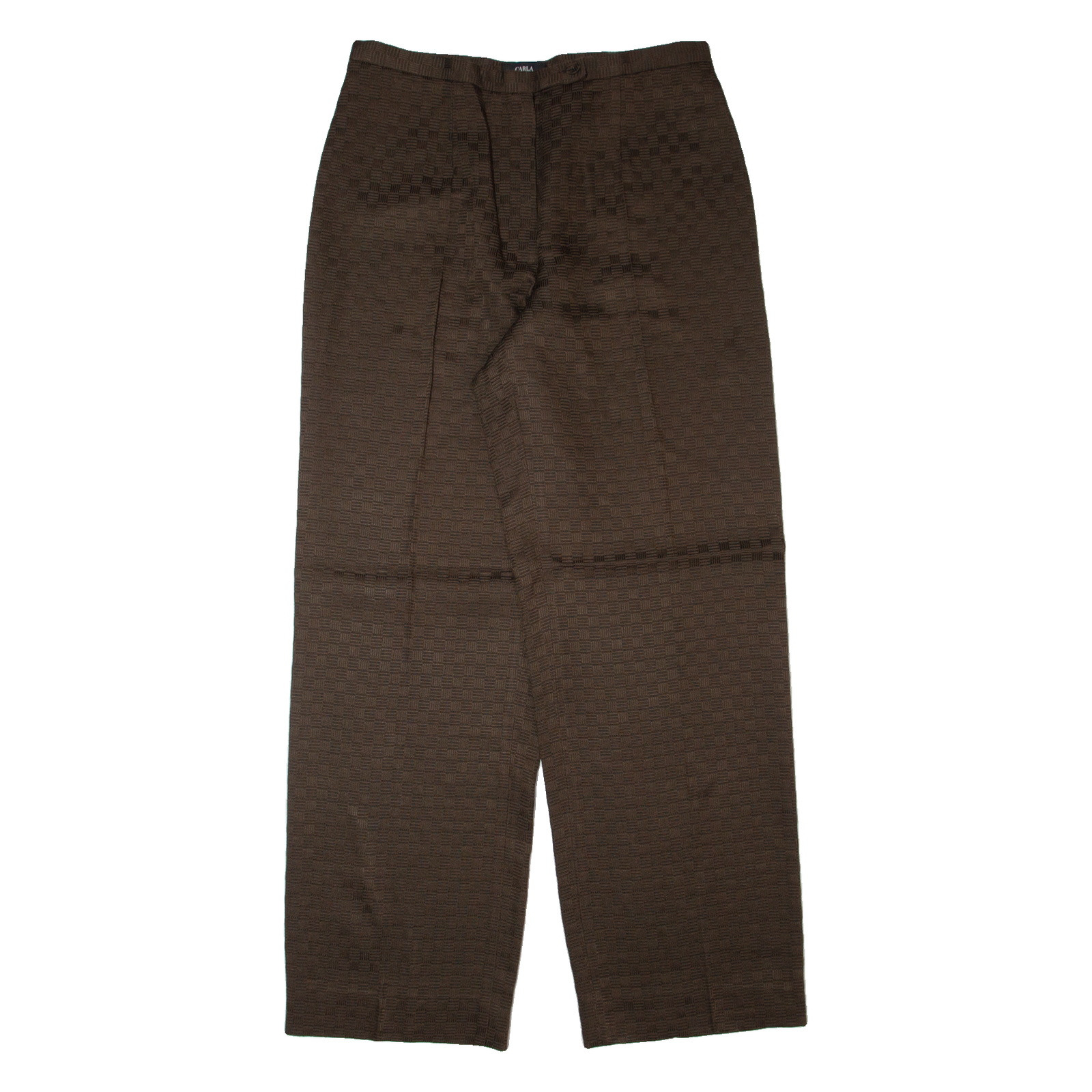 CARLA CARINI Check Womens Trousers Brown Straight 90s Wool W30 L30 Refurbished - N/A refurbished available on Cerqular