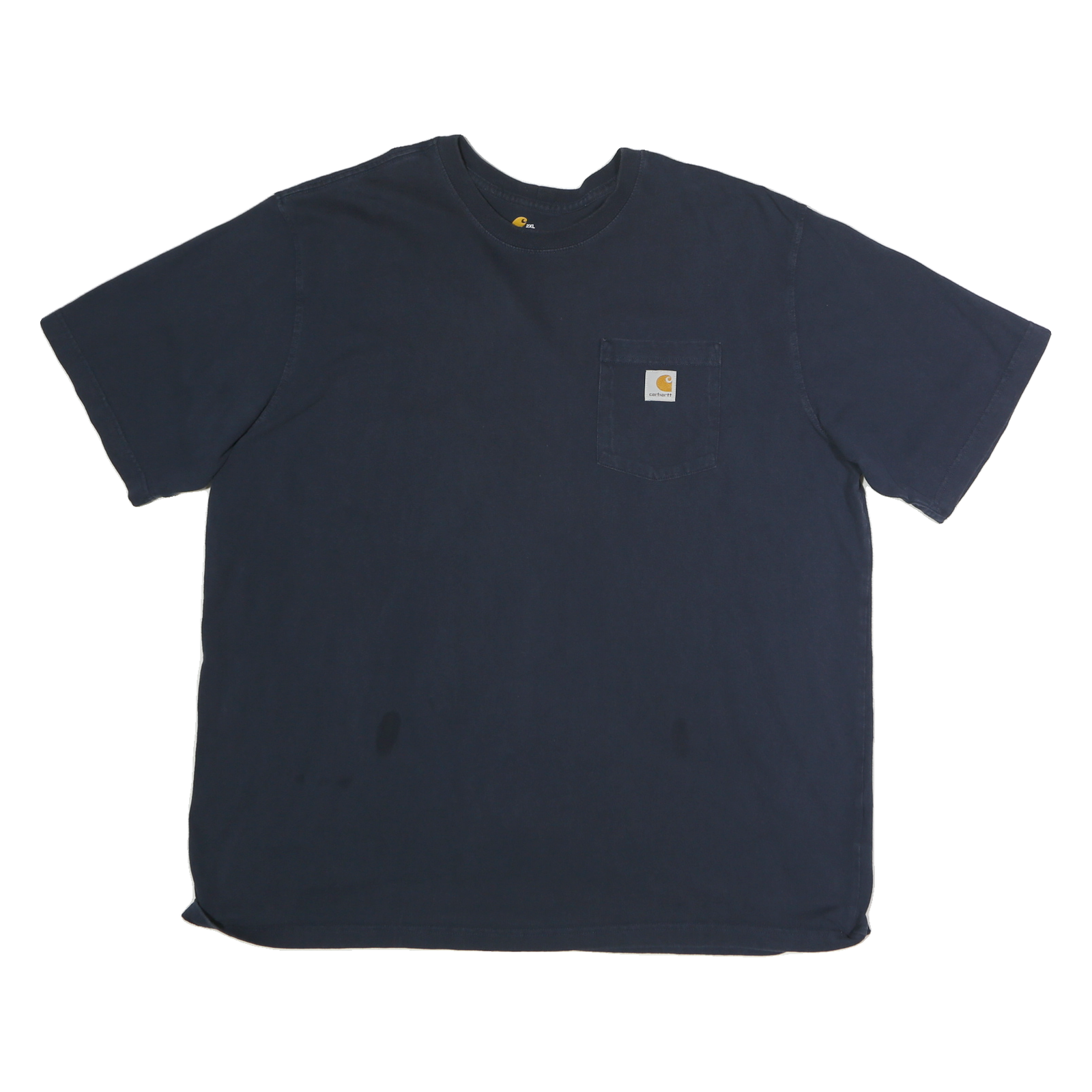 CARHARTT Mens Navy Blue Pocket T-Shirt 2XL Short Sleeve Crew Neck Workwear Refurbished - N/A refurbished available on Cerqular