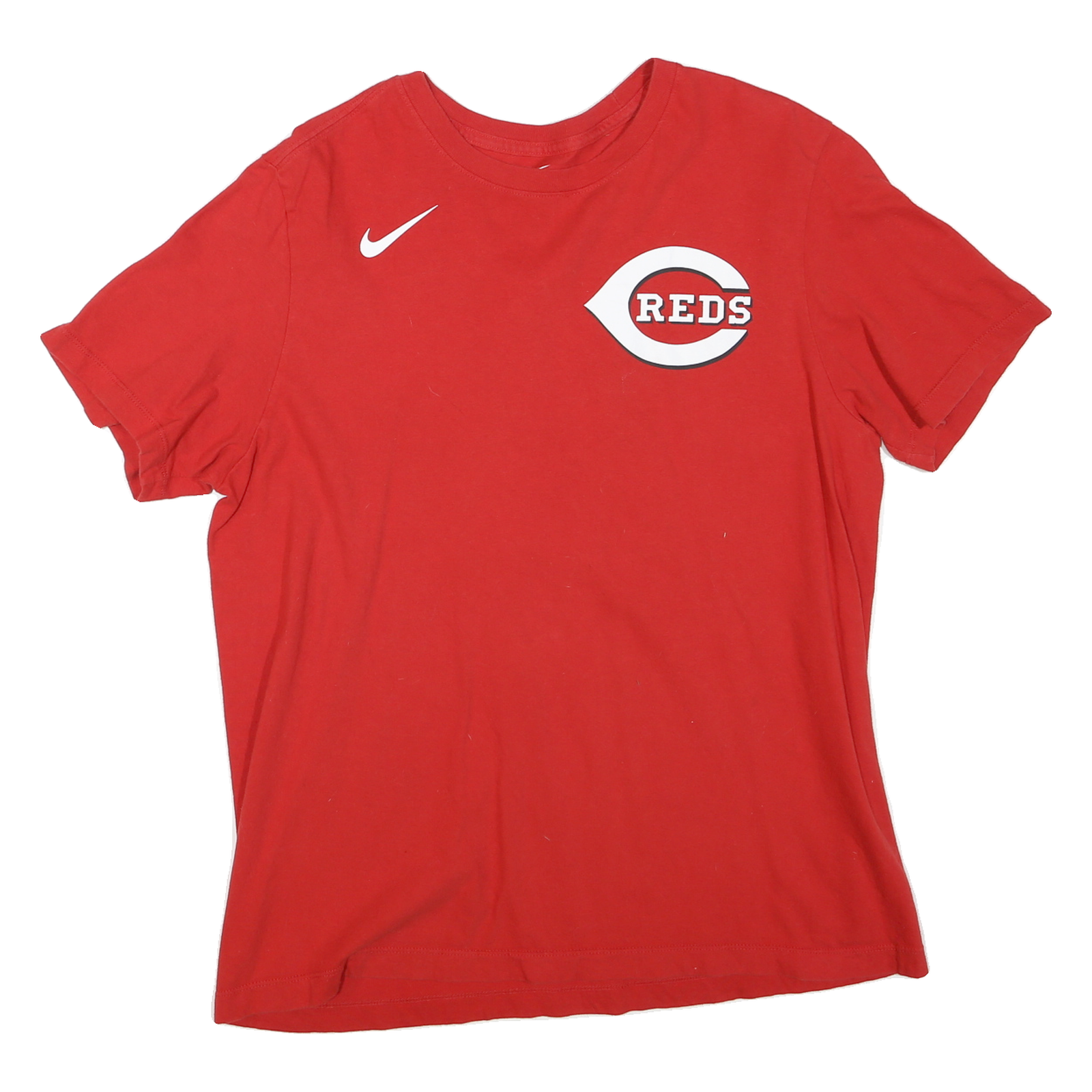 NIKE Womens Red Reds Graphic T-Shirt M Short Sleeve Crew Neck Votto 19 Printed Refurbished - N/A refurbished available on Cerqular