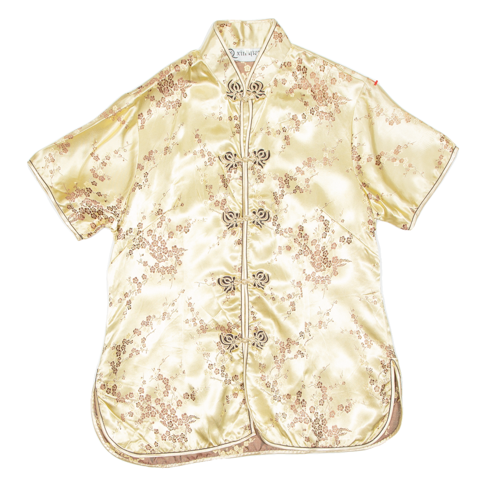 Eastern Inspired Womens Printed Blouse Gold High Neck Floral XL Refurbished - N/A refurbished available on Cerqular