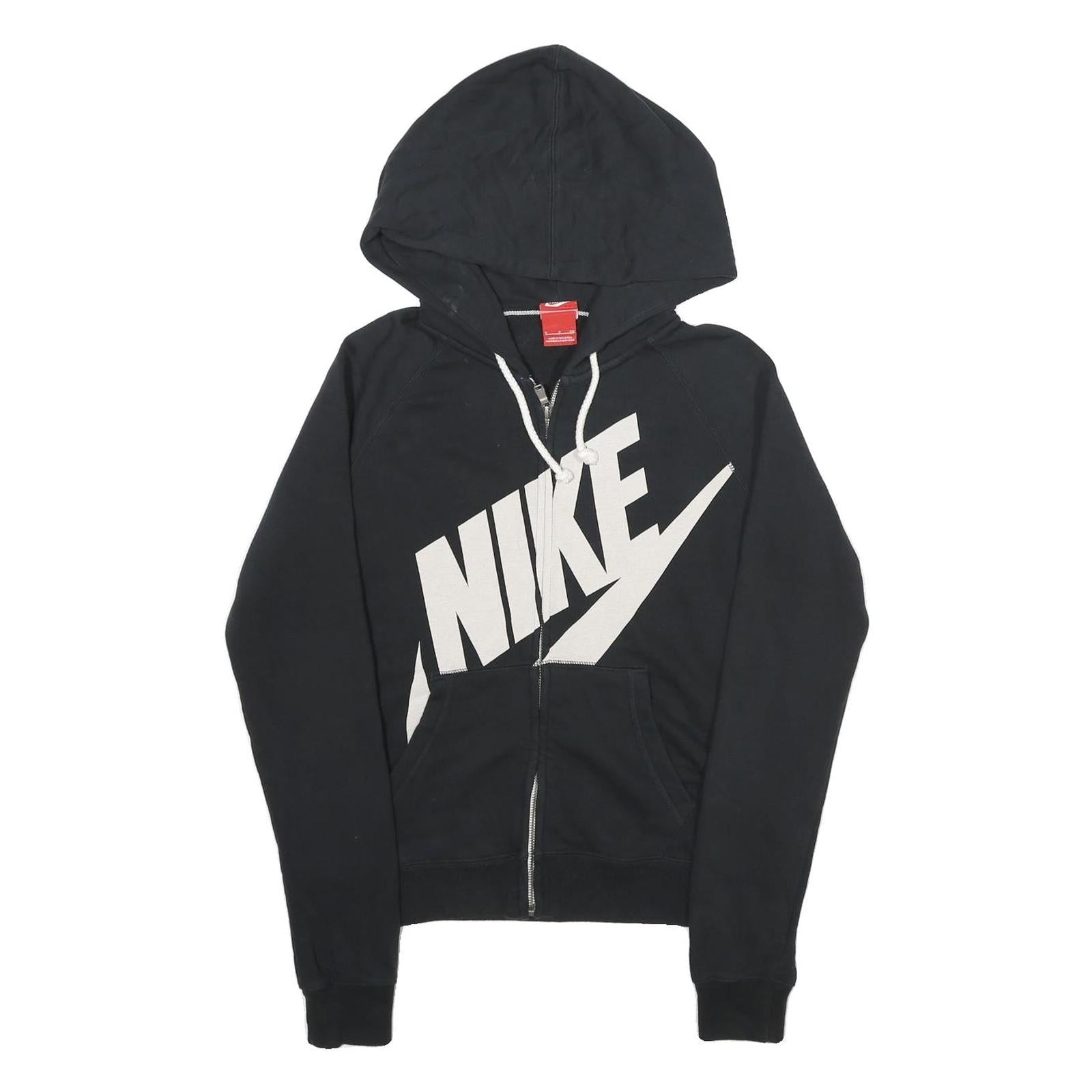 NIKE Womens Black Hoodie S Full Zip Cotton Blend Casual Sports Sweatshirt Refurbished - N/A refurbished available on Cerqular