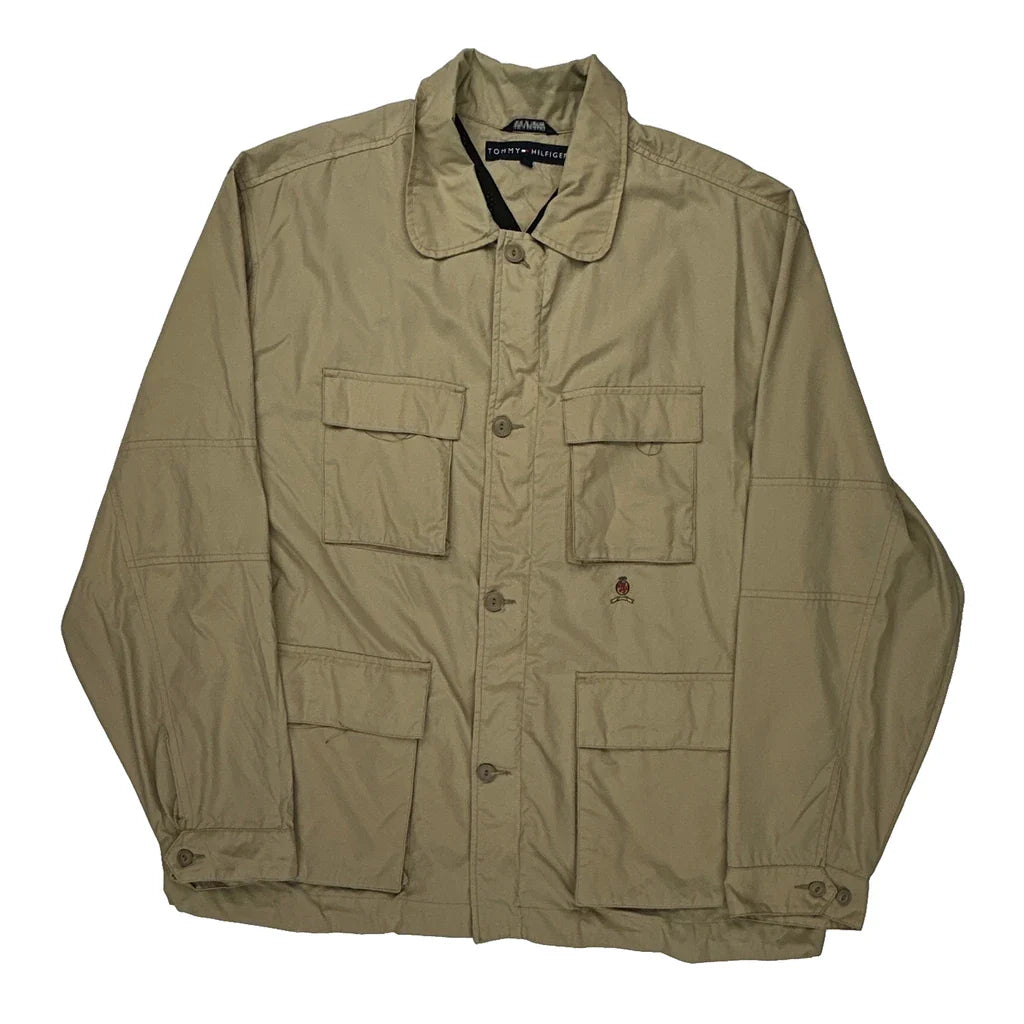 Tommy Hilfiger Jacket - 2XL Beige Polyester Refurbished - Thrifted (note: this is a term often used to describe second- refurbished available on Cerqular