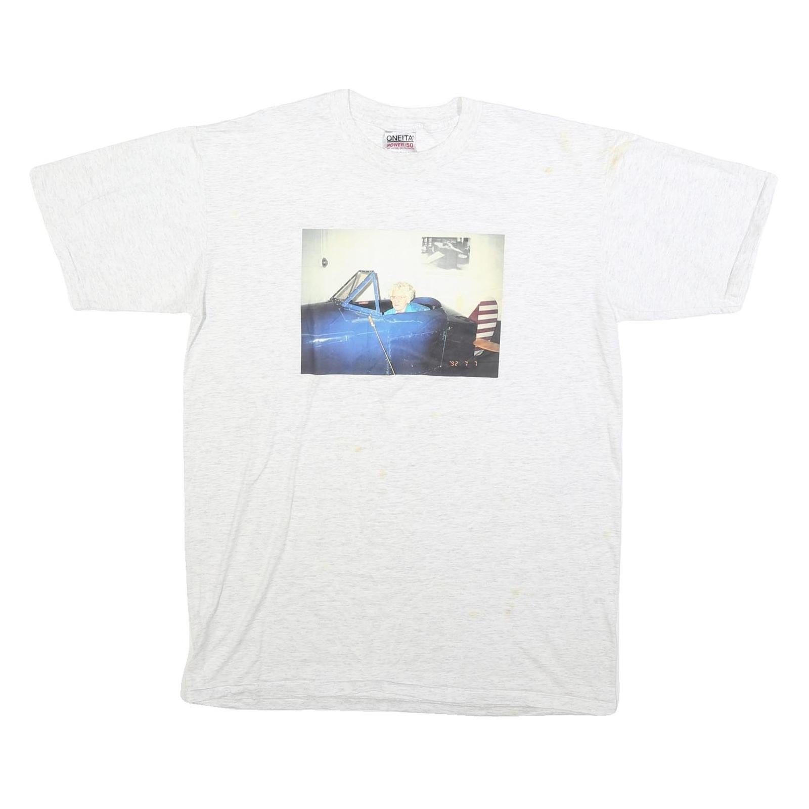 ONEITA Mens White Printed T-Shirt 2XL Short Sleeve Crew Neck Cotton Blend Casual Refurbished - N/A refurbished available on Cerqular