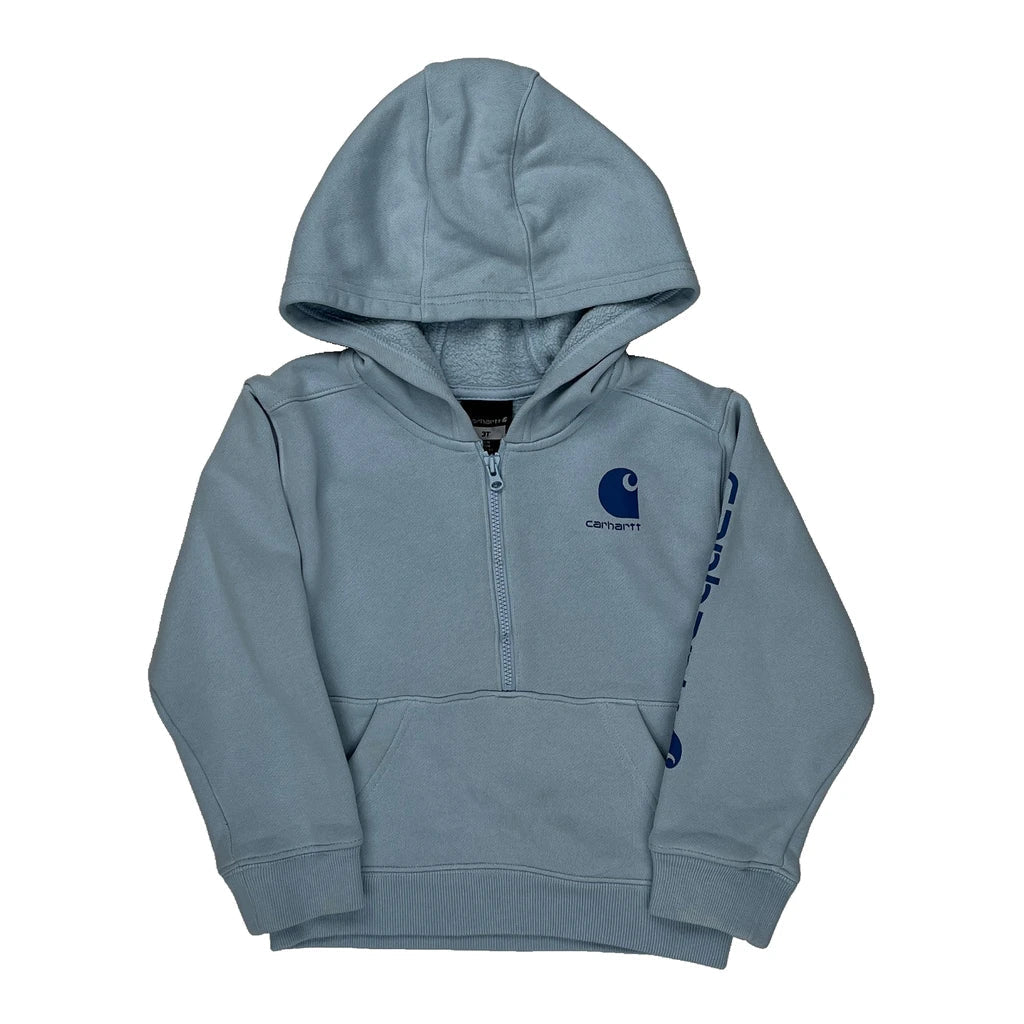 Age 3 Carhartt Hoodie - 3XS Blue Cotton Refurbished - Thrifted (note: this is a term often used to describe second- refurbished available on Cerqular
