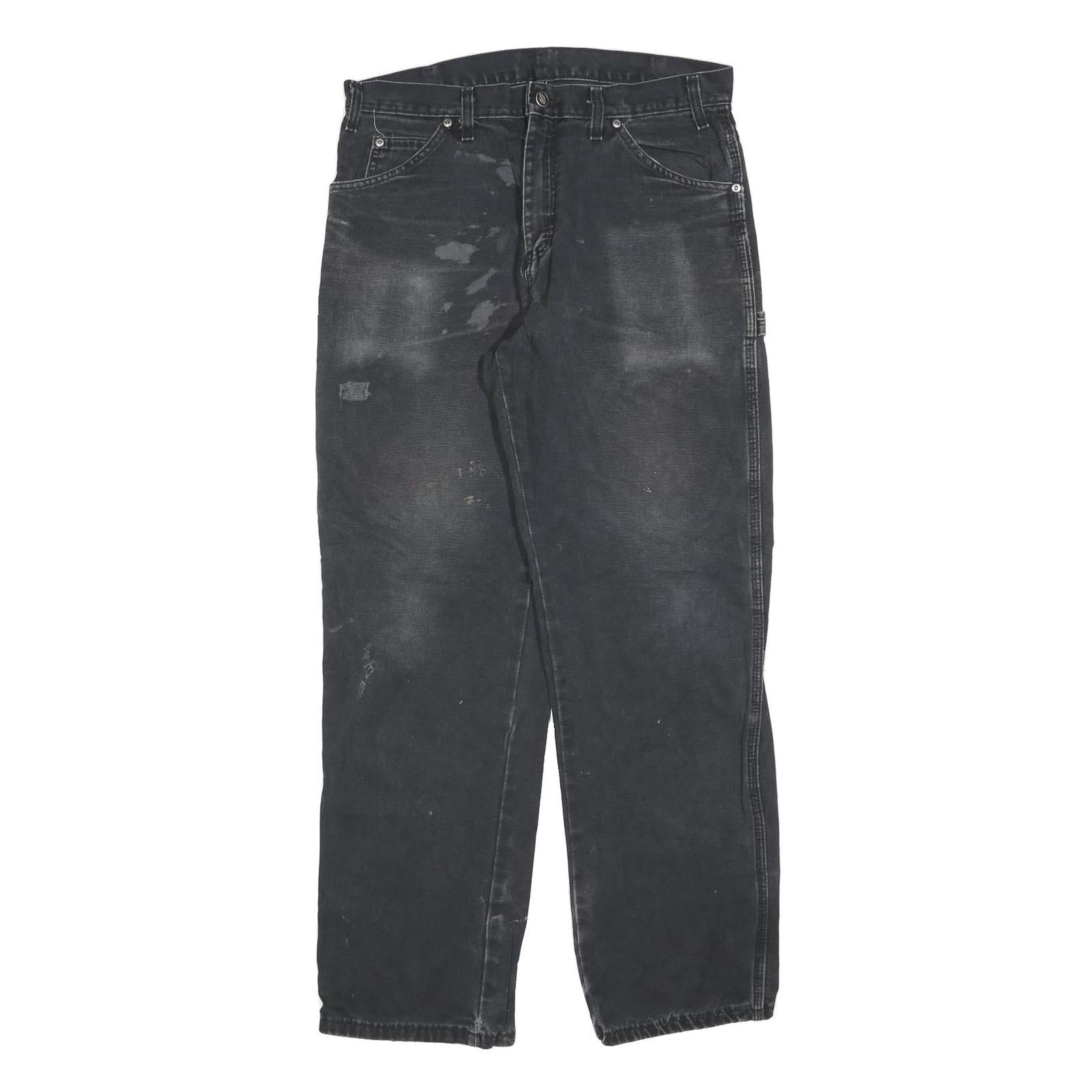 DICKIES Mens Relaxed Black Cotton Blend Denim Jeans W33 L32 Workwear Zip Closure Refurbished - N/A refurbished available on Cerqular