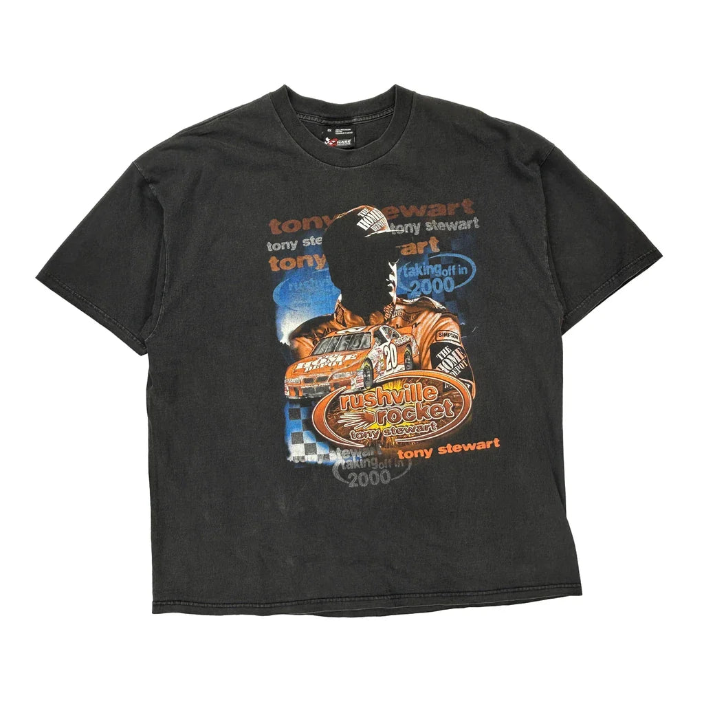 Tony Stewart Chase Authentics Nascar T-Shirt - 2XL Black Cotton Refurbished - Thrifted (note: this is a term often used to describe second- refurbished available on Cerqular