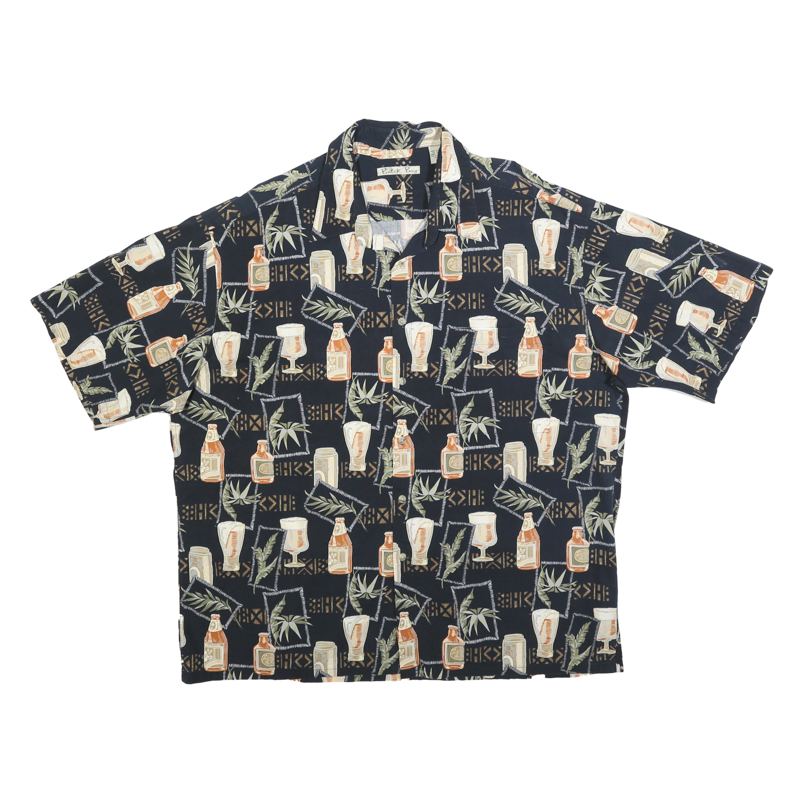 BATIK BAY Mens Black Hawaiian Shirt 2XL Cotton Blend Summer Casual Refurbished - N/A refurbished available on Cerqular