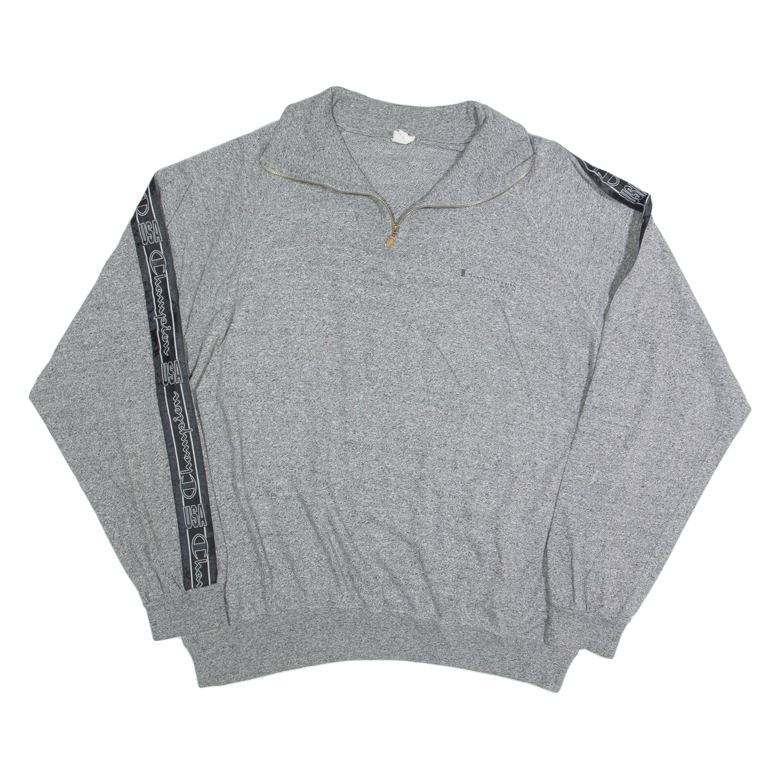 CHAMPION USA Mens Jumper Grey 1/4 Zip 90s Tight Knit XL Refurbished - N/A refurbished available on Cerqular