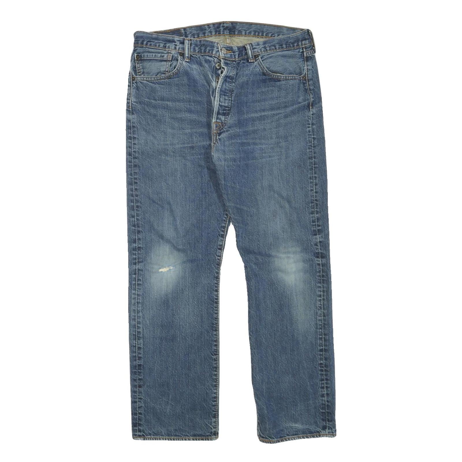 LEVI'S 501 Mens Blue Regular Straight Denim Medium W36 L30 Classic Button Fly Refurbished - N/A refurbished available on Cerqular
