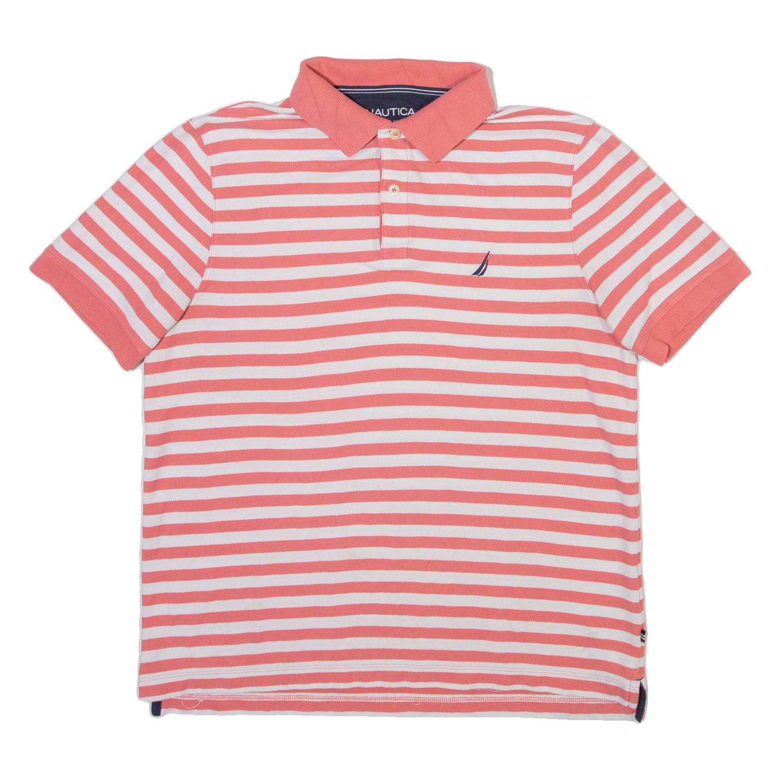 NAUTICA Mens Polo Shirt Pink Striped M Refurbished - N/A refurbished available on Cerqular