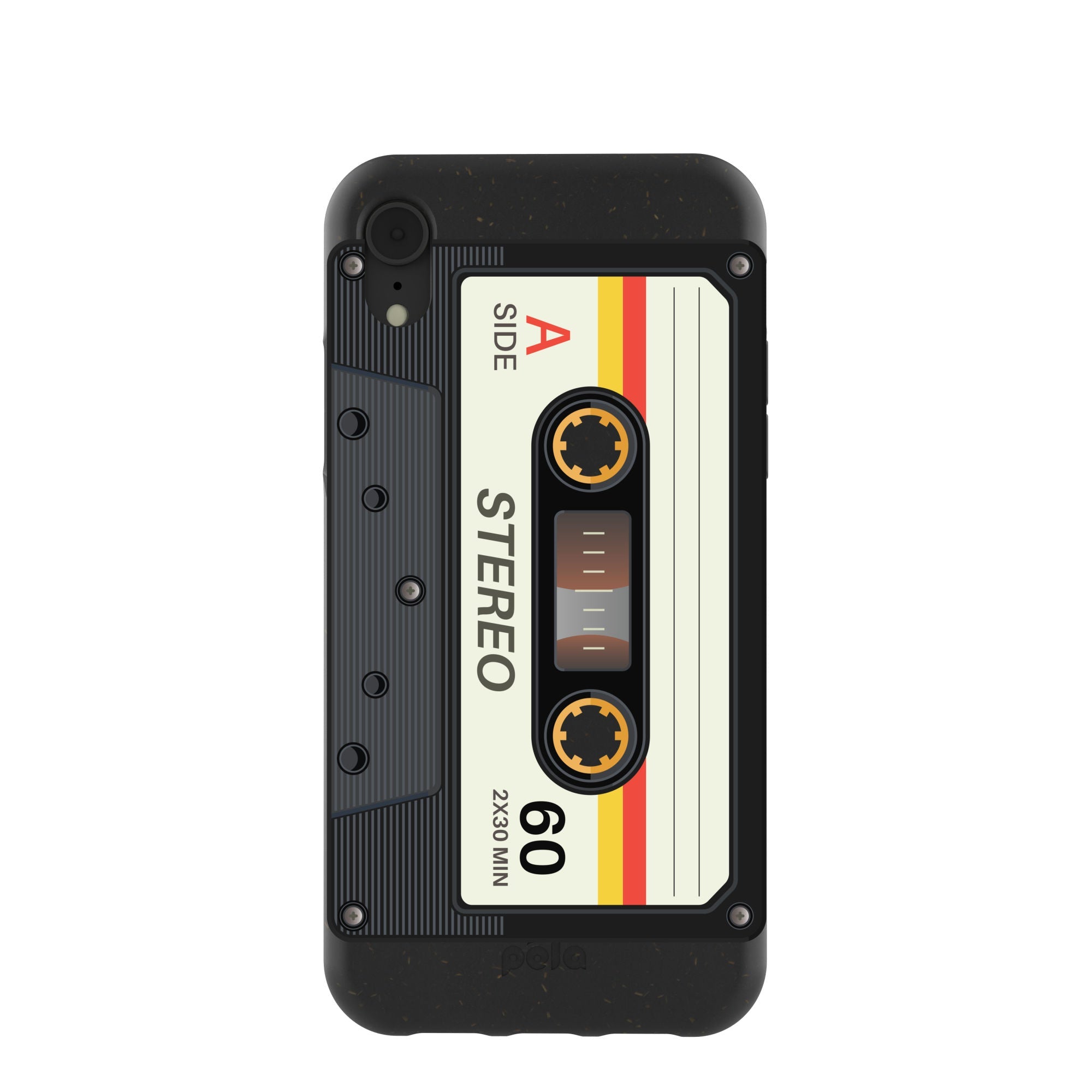 Black Cassette iPhone XR Case Refurbished - Pela Case refurbished available on Cerqular