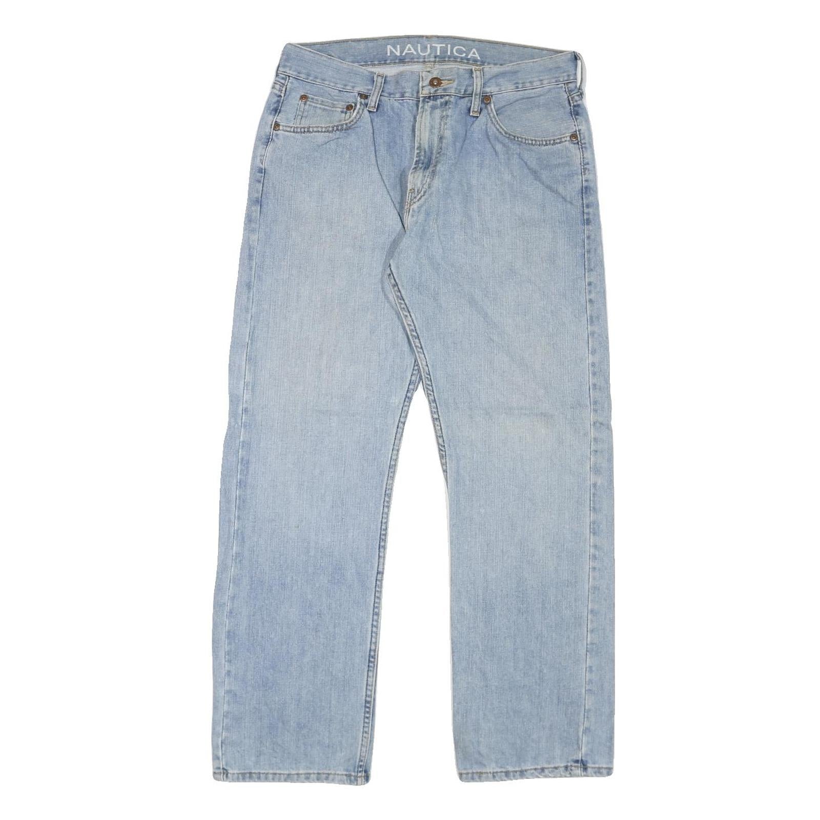 NAUTICA Mens Jeans Blue Regular Straight Denim Light W33 L30 Classic Fit Zip Refurbished - N/A refurbished available on Cerqular