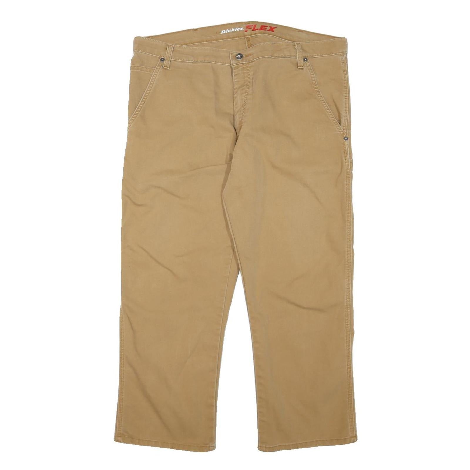 DICKIES Mens Cotton Blend Beige Regular Straight Trousers W38 L25 Workwear Refurbished - N/A refurbished available on Cerqular