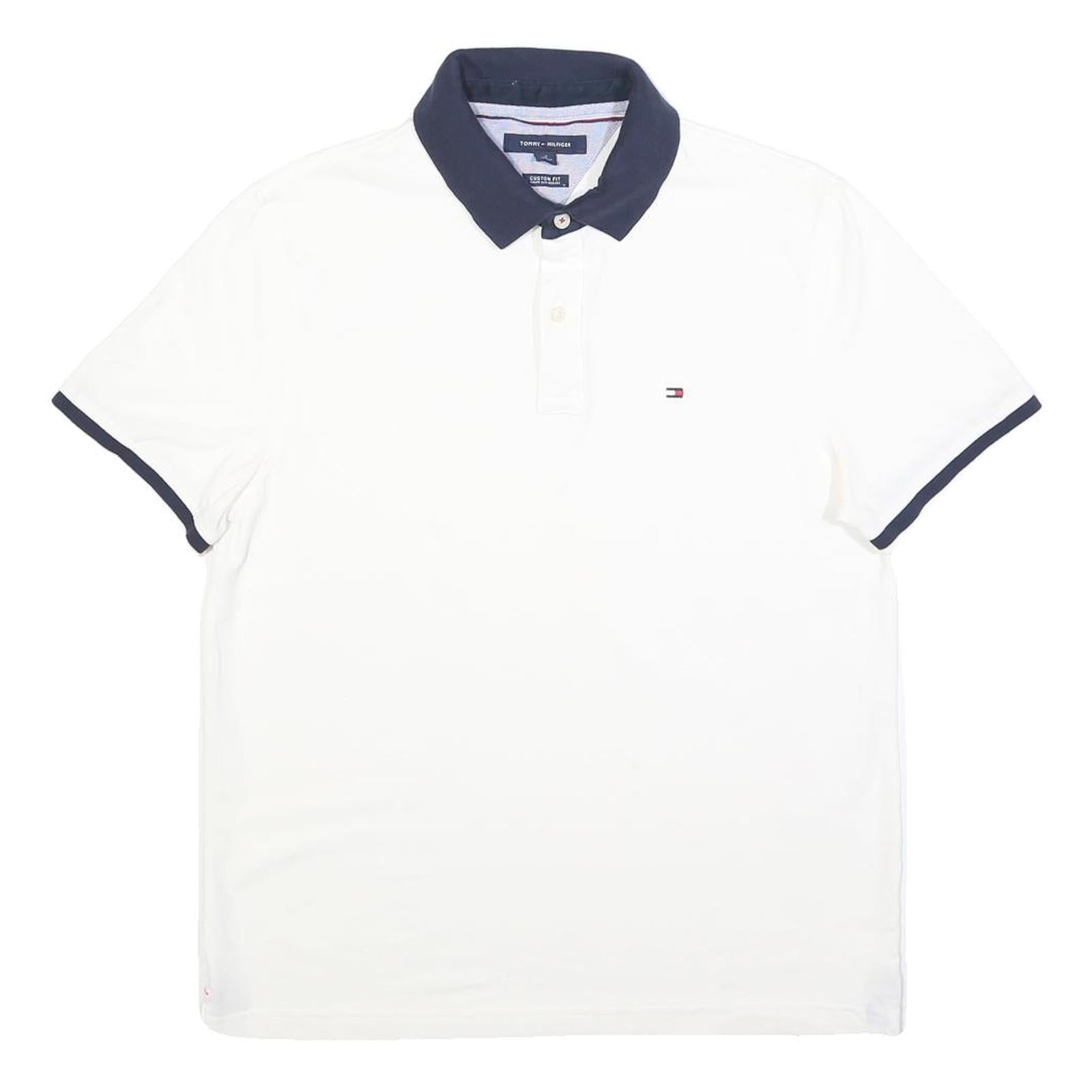 Buy TOMMY HILFIGER Mens White & Navy Polo Shirt M Cotton Blend Classic Fit Short Refurbished - $33.79 TOMMY HILFIGER Mens White & Navy Polo Shirt M Cotton Blend Classic Fit Short Refurbished - N/A refurbished available on Cerqular