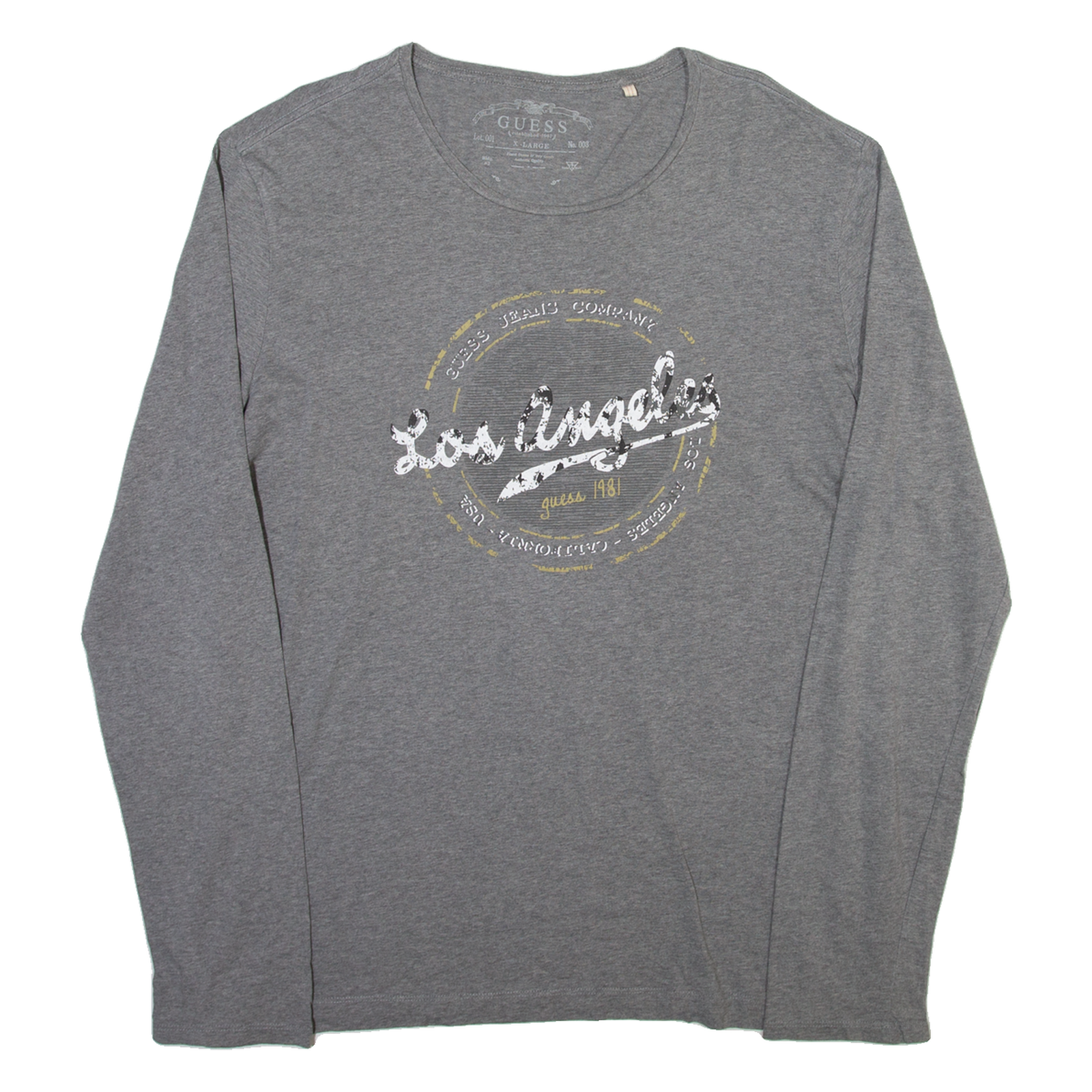 GUESS Womens T-Shirt Grey Long Sleeve XL Refurbished - N/A refurbished available on Cerqular