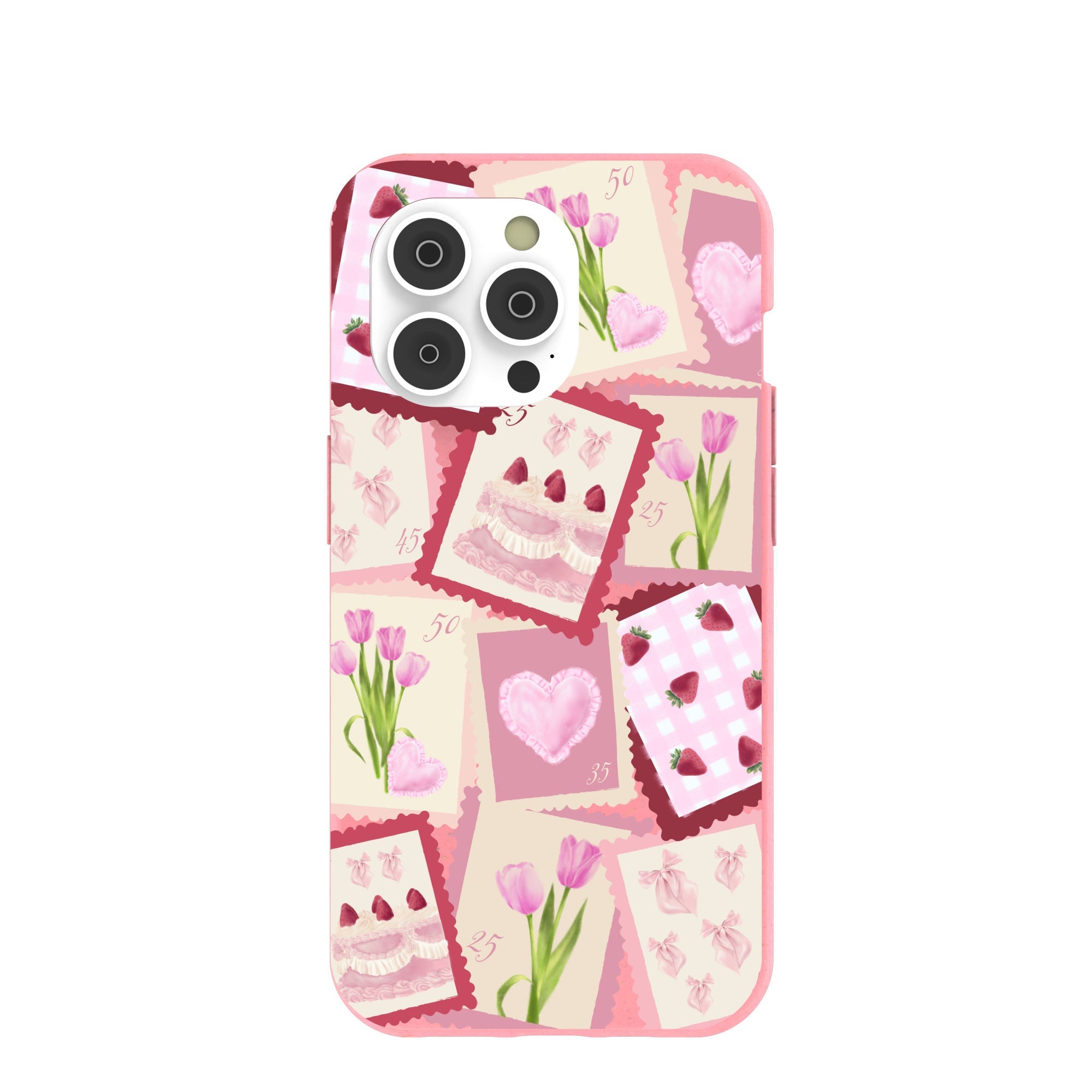 Bubblegum Pink Love Letters iPhone 14 Pro Case Refurbished - Pela Case refurbished available on Cerqular