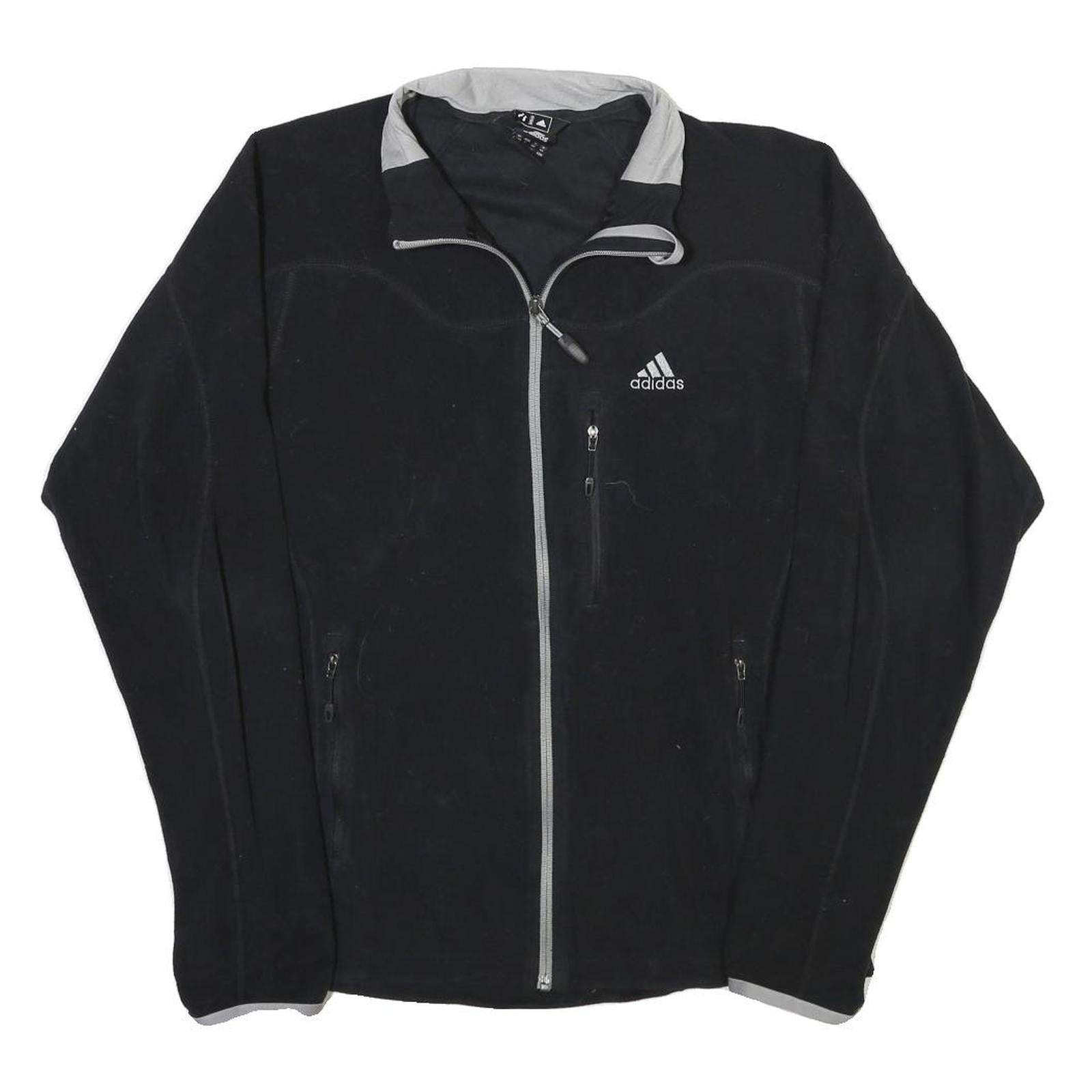 ADIDAS Mens Black & Grey Zip Jacket L Polyester Blend Sports Casual Refurbished - N/A refurbished available on Cerqular