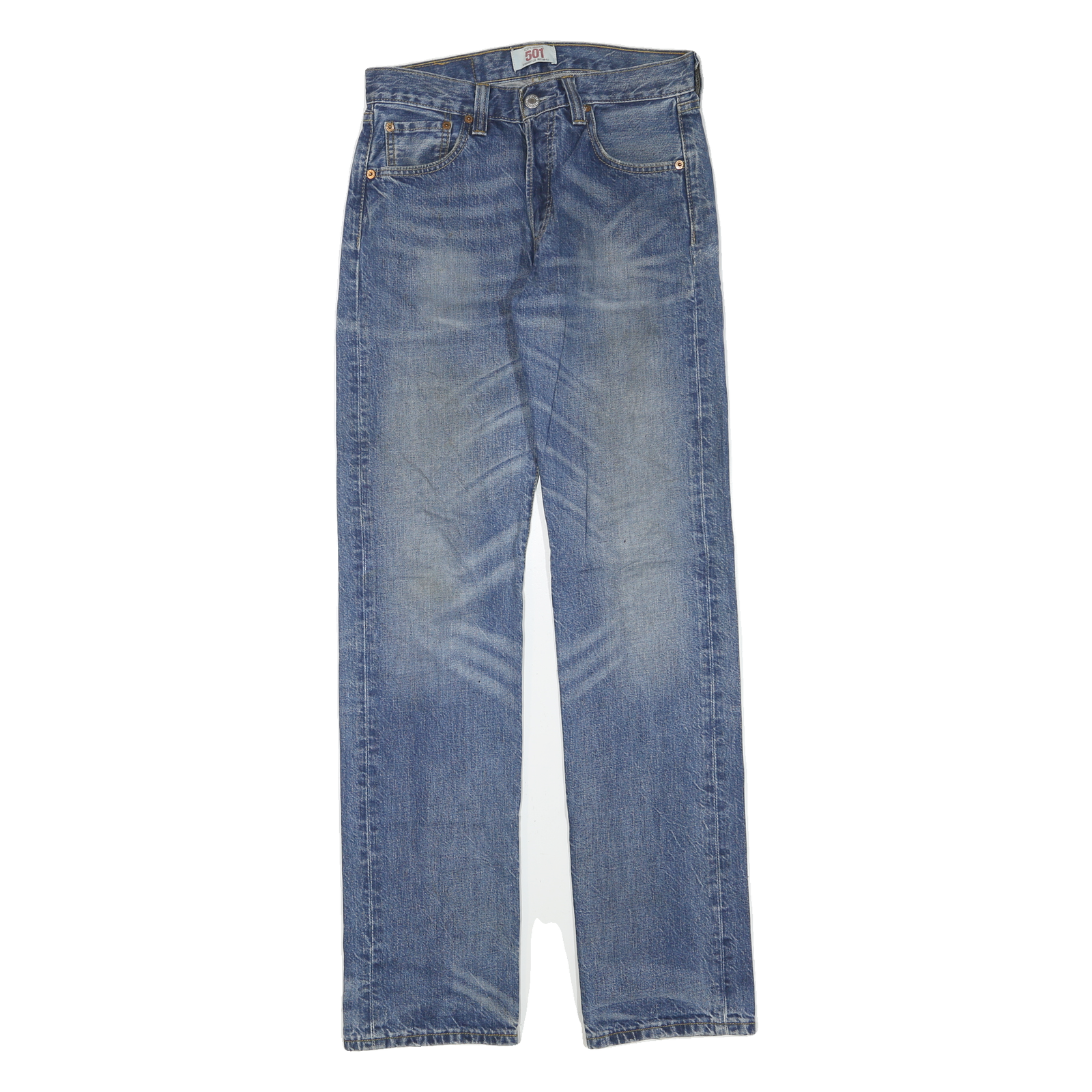 LEVI'S 501 Womens Jeans Blue Regular Straight Denim Medium W29 L34 Classic Fit Refurbished - N/A refurbished available on Cerqular