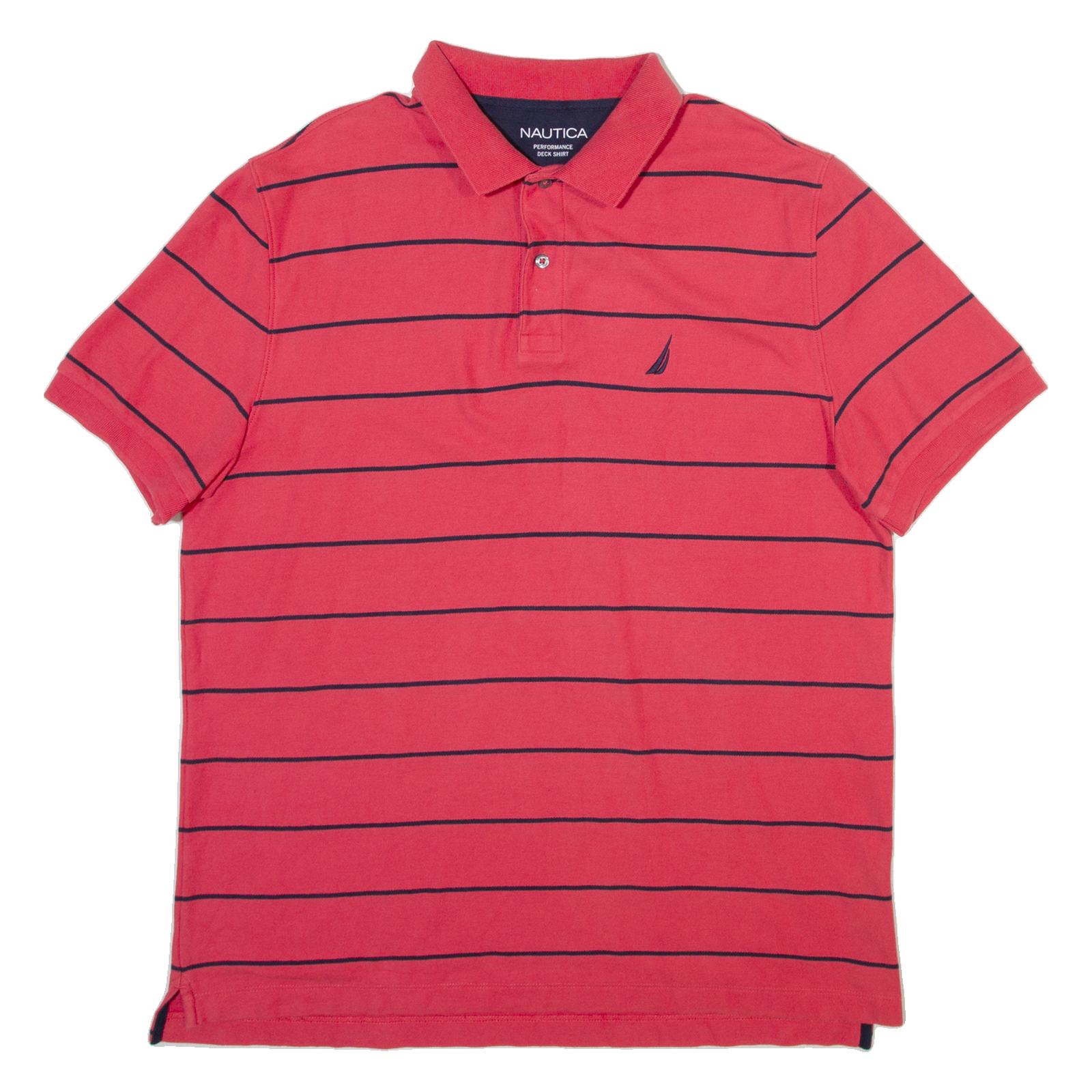 NAUTICA Mens Polo Shirt Red Striped XL Refurbished - N/A refurbished available on Cerqular