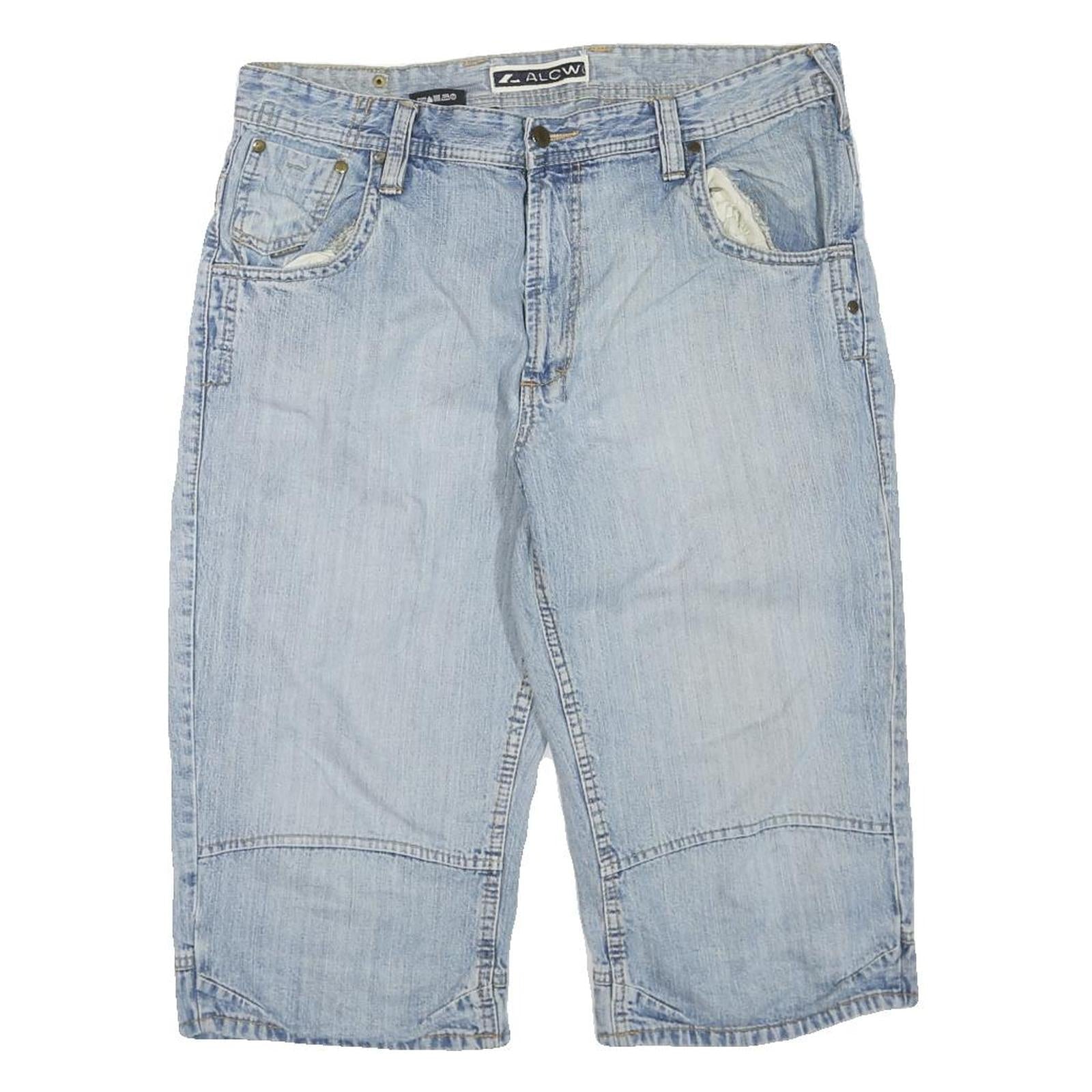 Womens Light Blue Denim Cotton Blend Casual Shorts L W36 Relaxed Fit Refurbished - N/A refurbished available on Cerqular