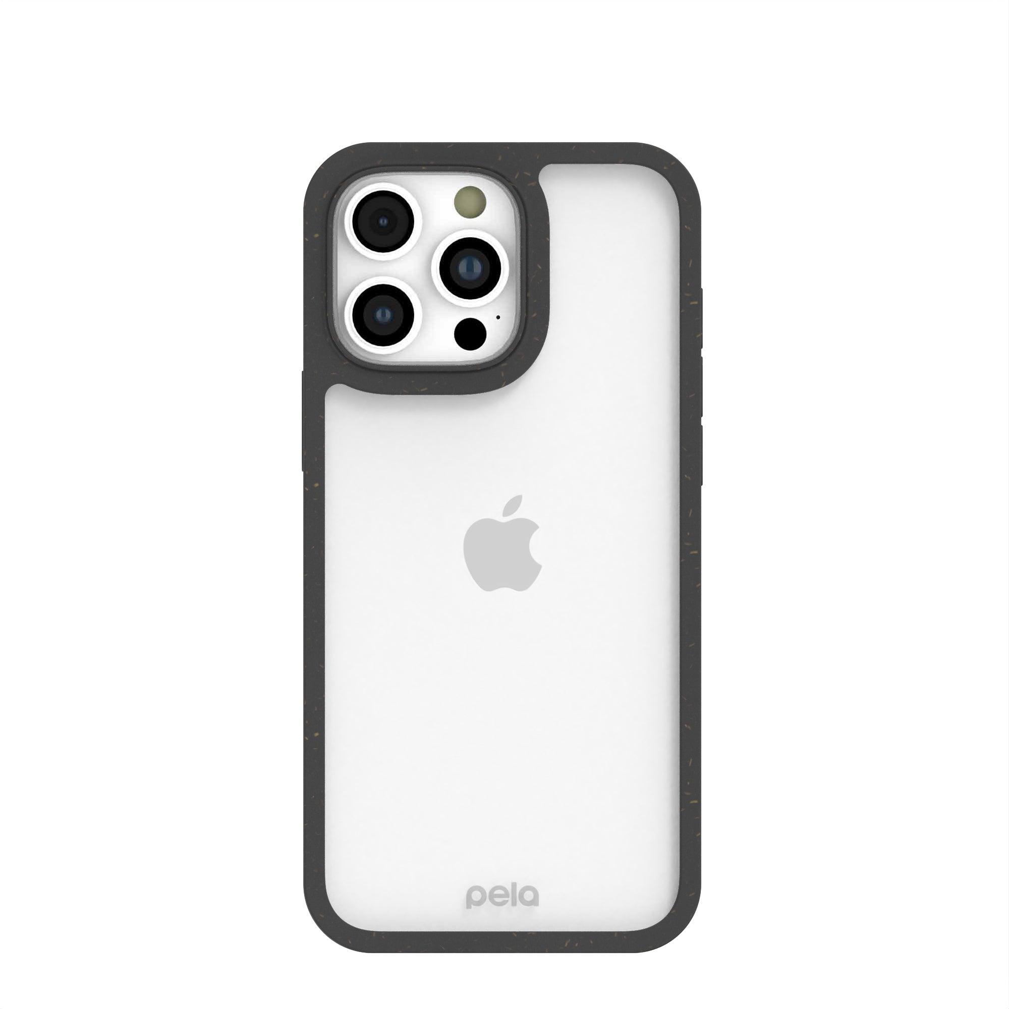 Clear iPhone 16 Pro Max Case with Black Ridge Refurbished - Pela Case refurbished available on Cerqular