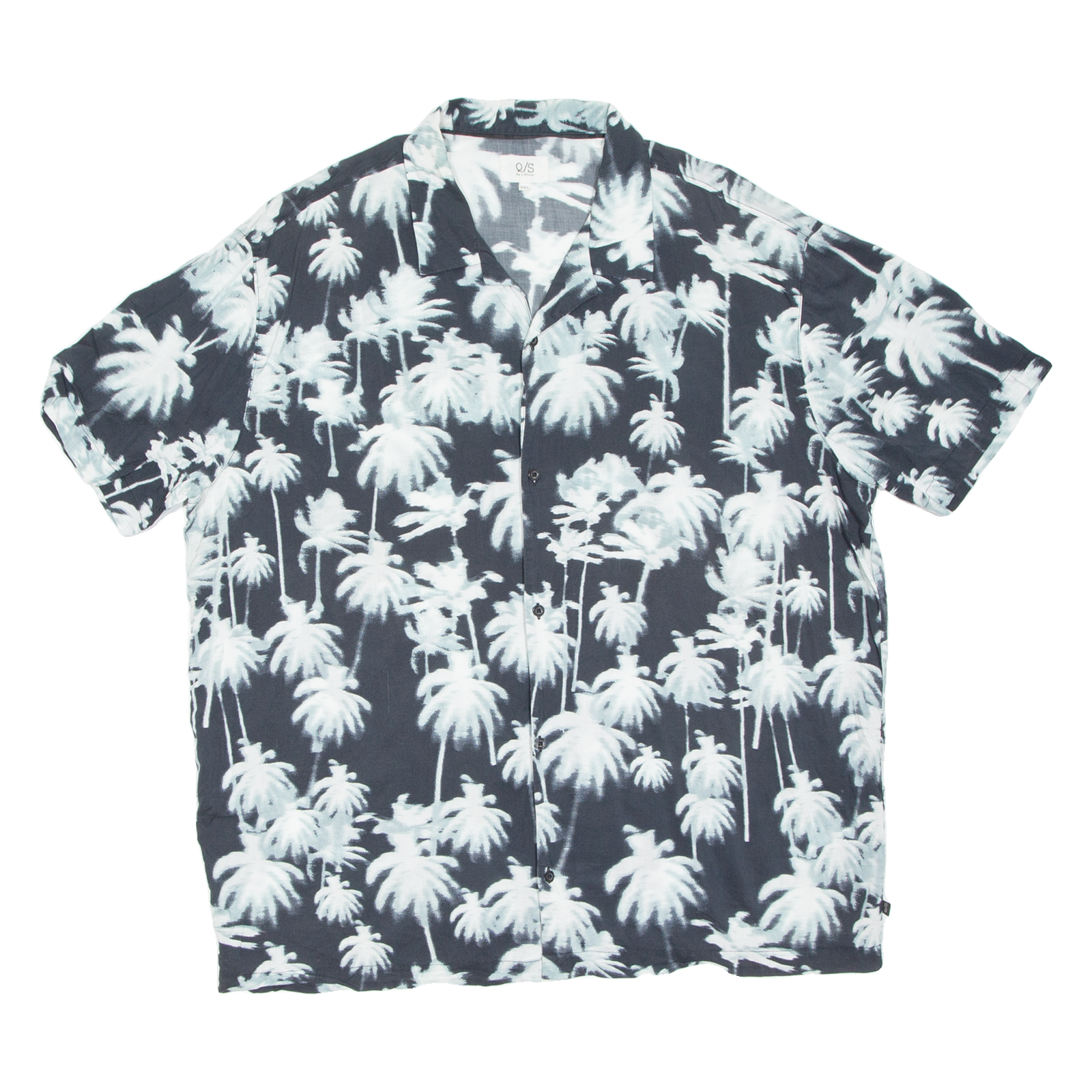 Q/S Mens Hawaiian Shirt Black Floral 2XL Refurbished - N/A refurbished available on Cerqular