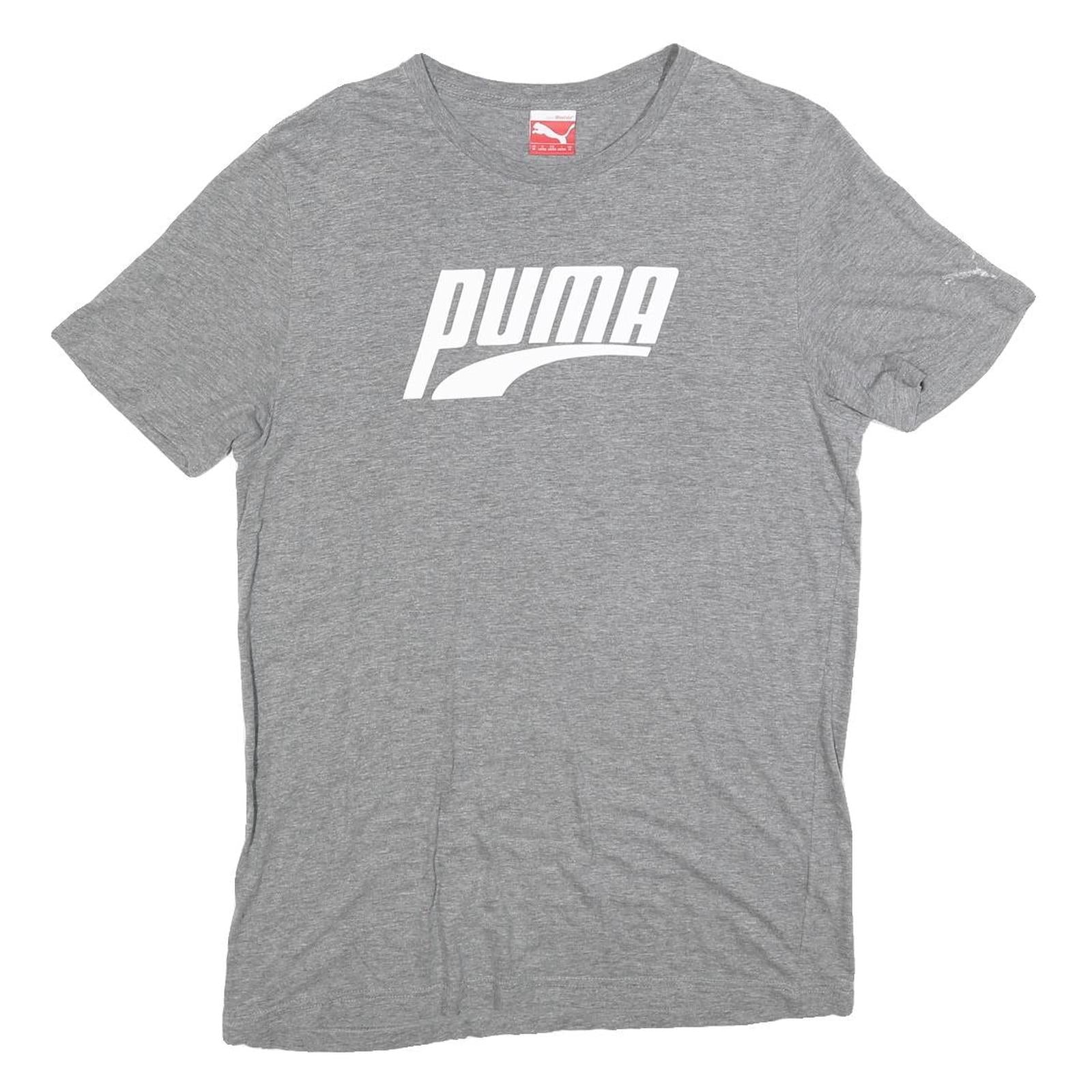 PUMA Mens Grey Graphic T-Shirt M Short Sleeve Crew Neck Cotton Blend Casual Top Refurbished - N/A refurbished available on Cerqular