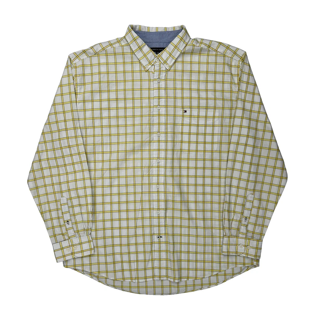 Buy Tommy Hilfiger Checked Shirt - 2XL White Cotton Refurbished - $37.51 Tommy Hilfiger Checked Shirt - 2XL White Cotton Refurbished - Thrifted (note: this is a term often used to describe second- refurbished available on Cerqular