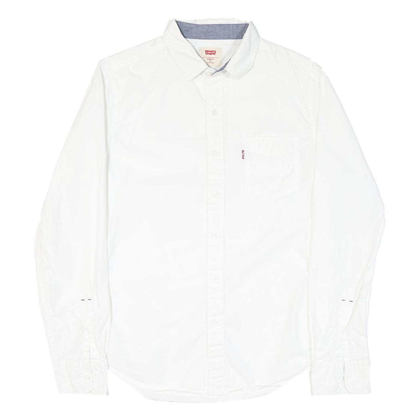 Buy LEVI'S Mens White Cotton Blend Casual Shirt S Classic Button Up Long Sleeve Refurbished - $38.99 LEVI'S Mens White Cotton Blend Casual Shirt S Classic Button Up Long Sleeve Refurbished - N/A refurbished available on Cerqular