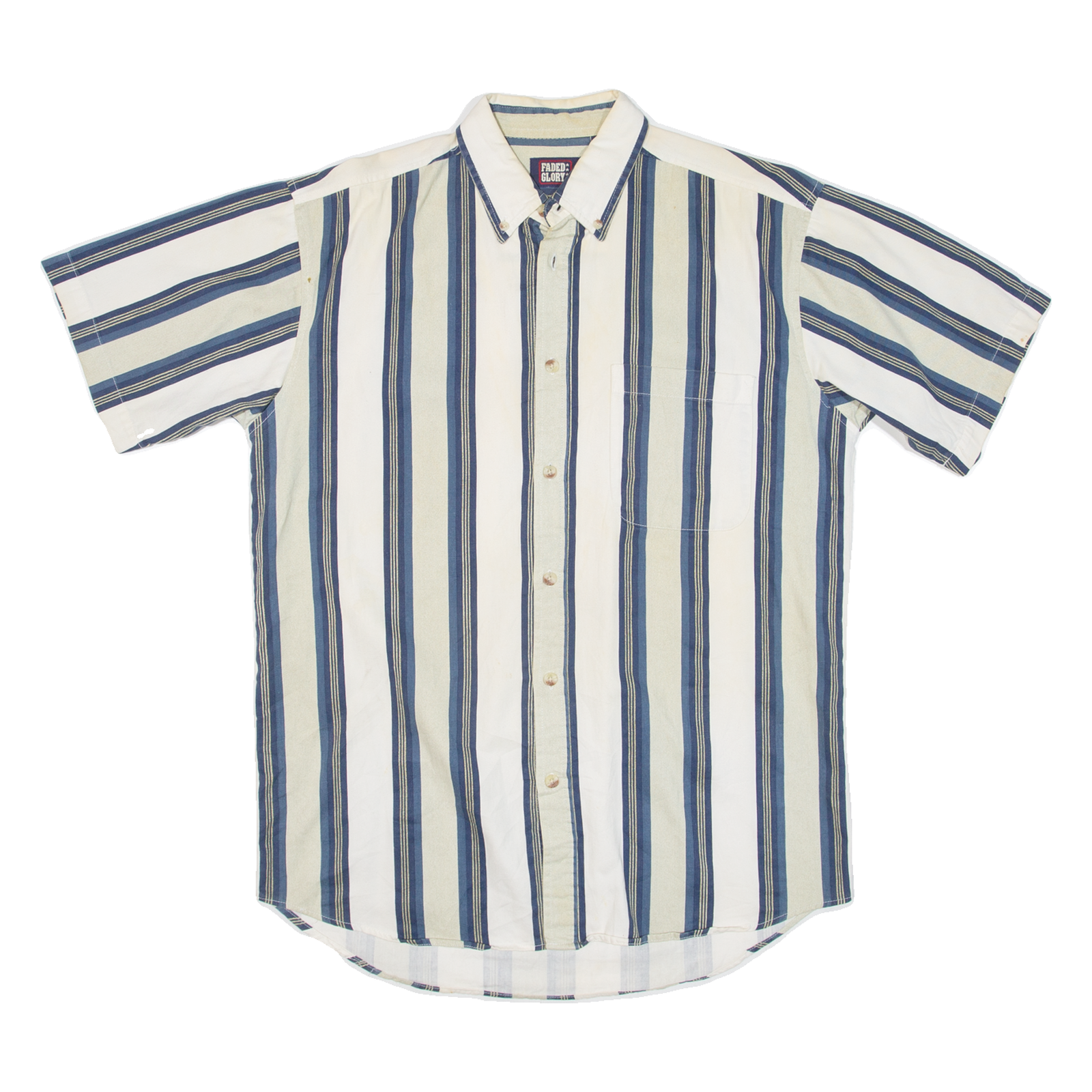 FADED GLORY Mens Shirt Blue Striped M Refurbished - N/A refurbished available on Cerqular